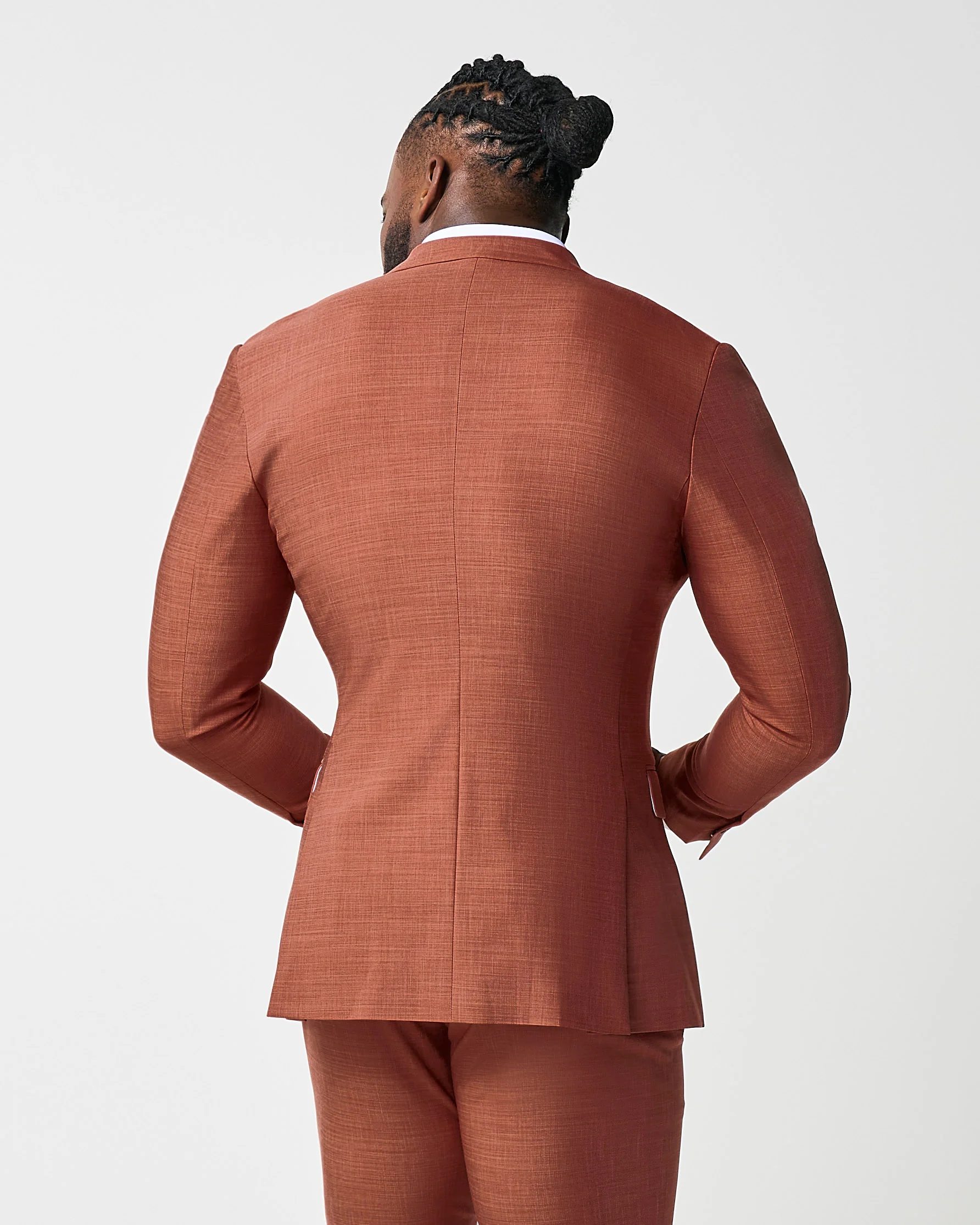 Athletic Fit Stretch Blazer - Heathered Burnt Orange - Image 4