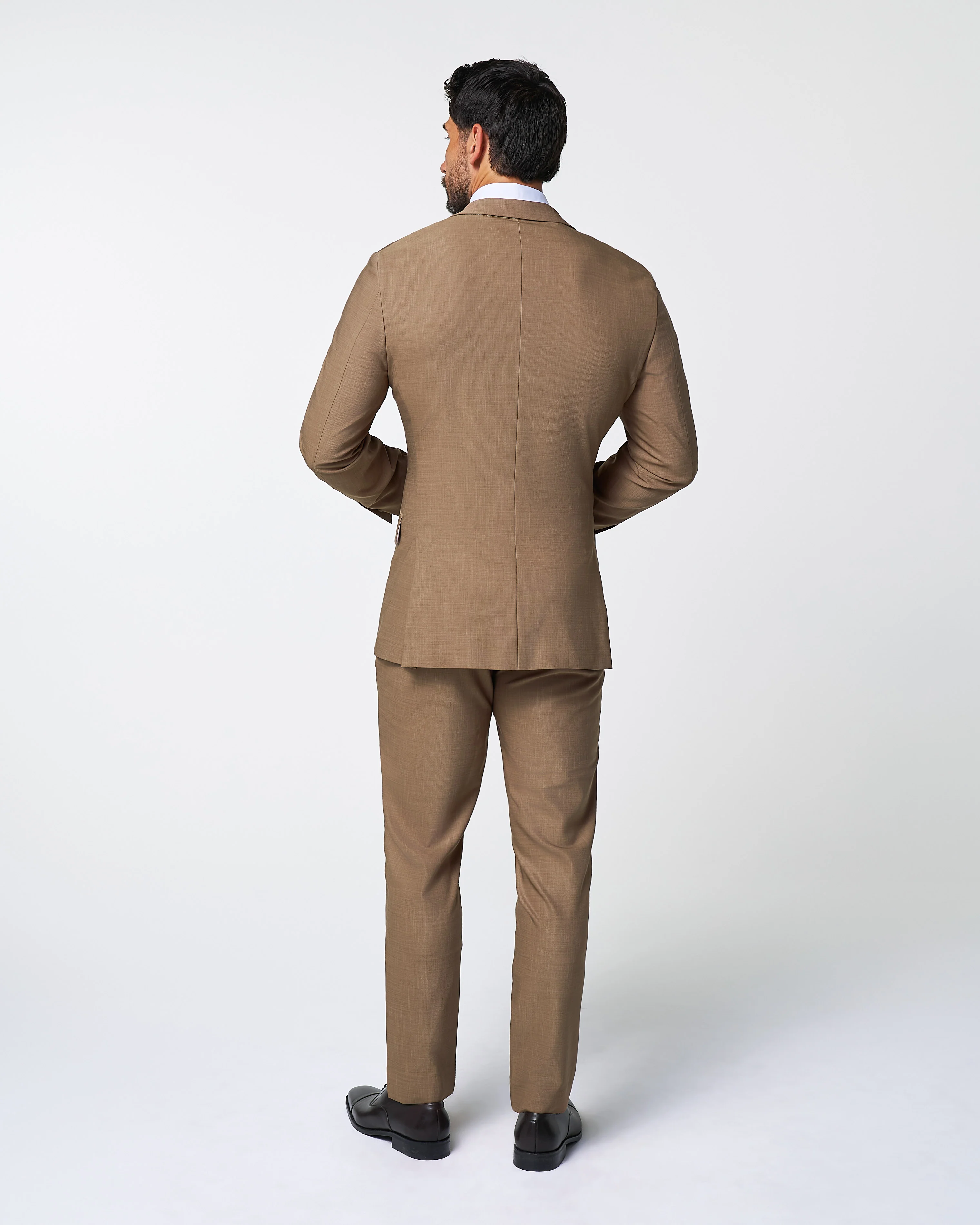 Athletic Fit Stretch Suit - Heathered Cappuccino - Image 4