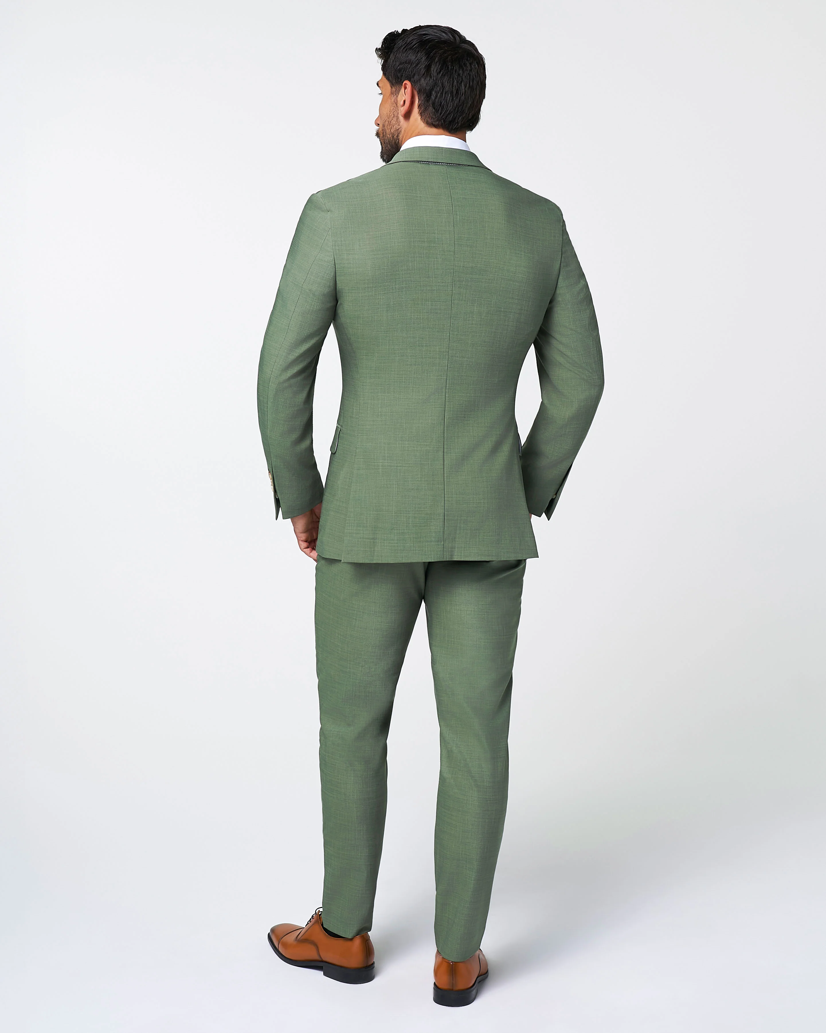 Athletic Fit Stretch Suit - Heathered Forest Green - Image 4