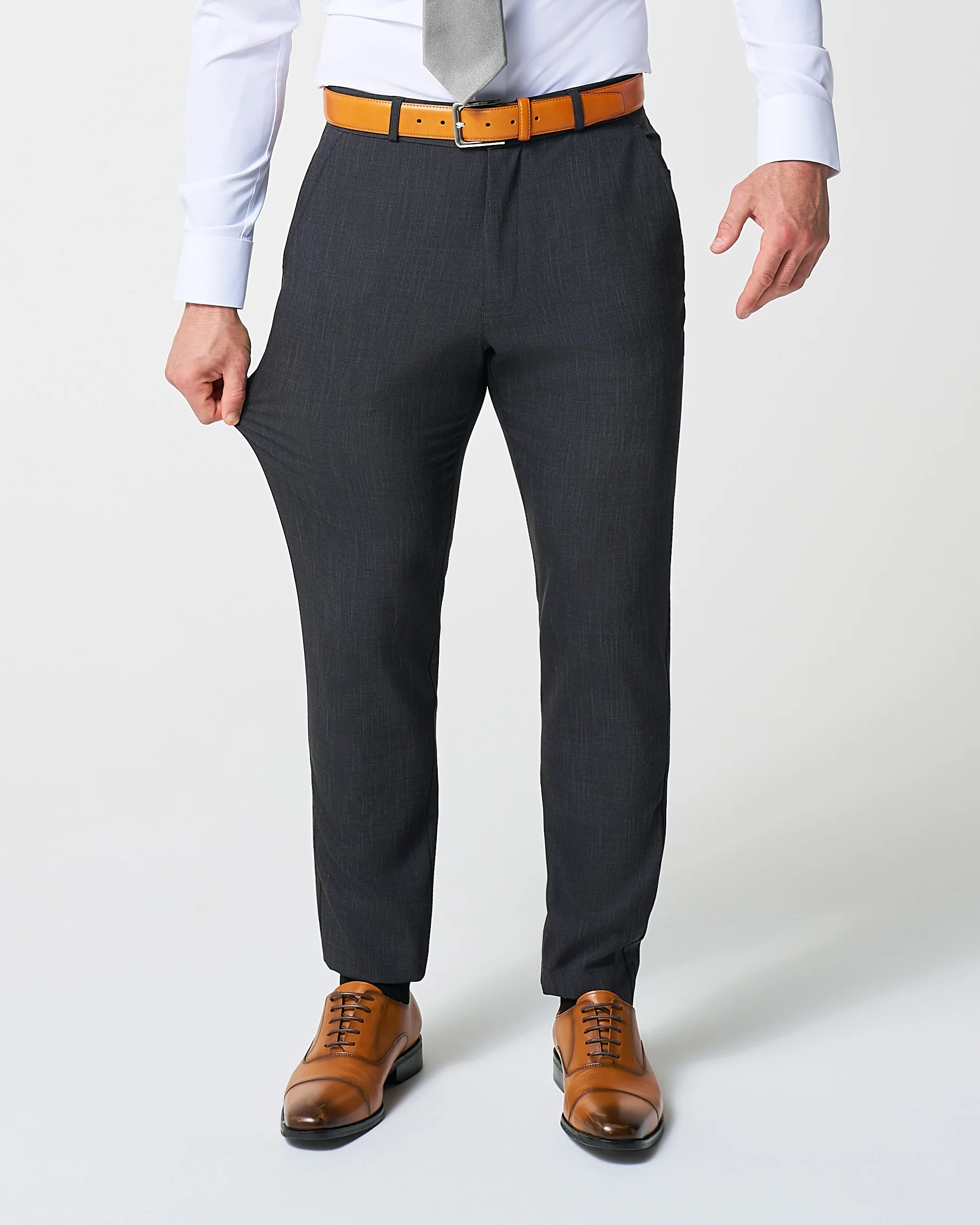 Athletic Fit Stretch Suit - Heathered Midnight Navy - Image 4