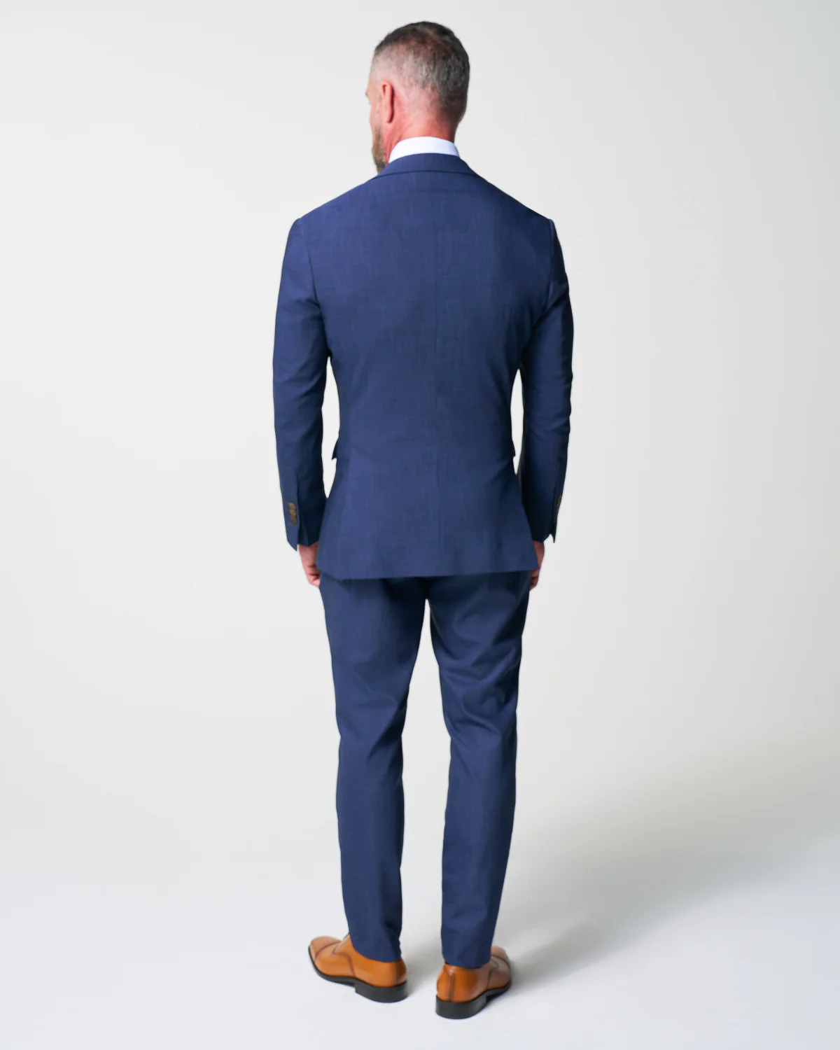 Athletic Fit Stretch Suit - Heathered Navy - Image 4