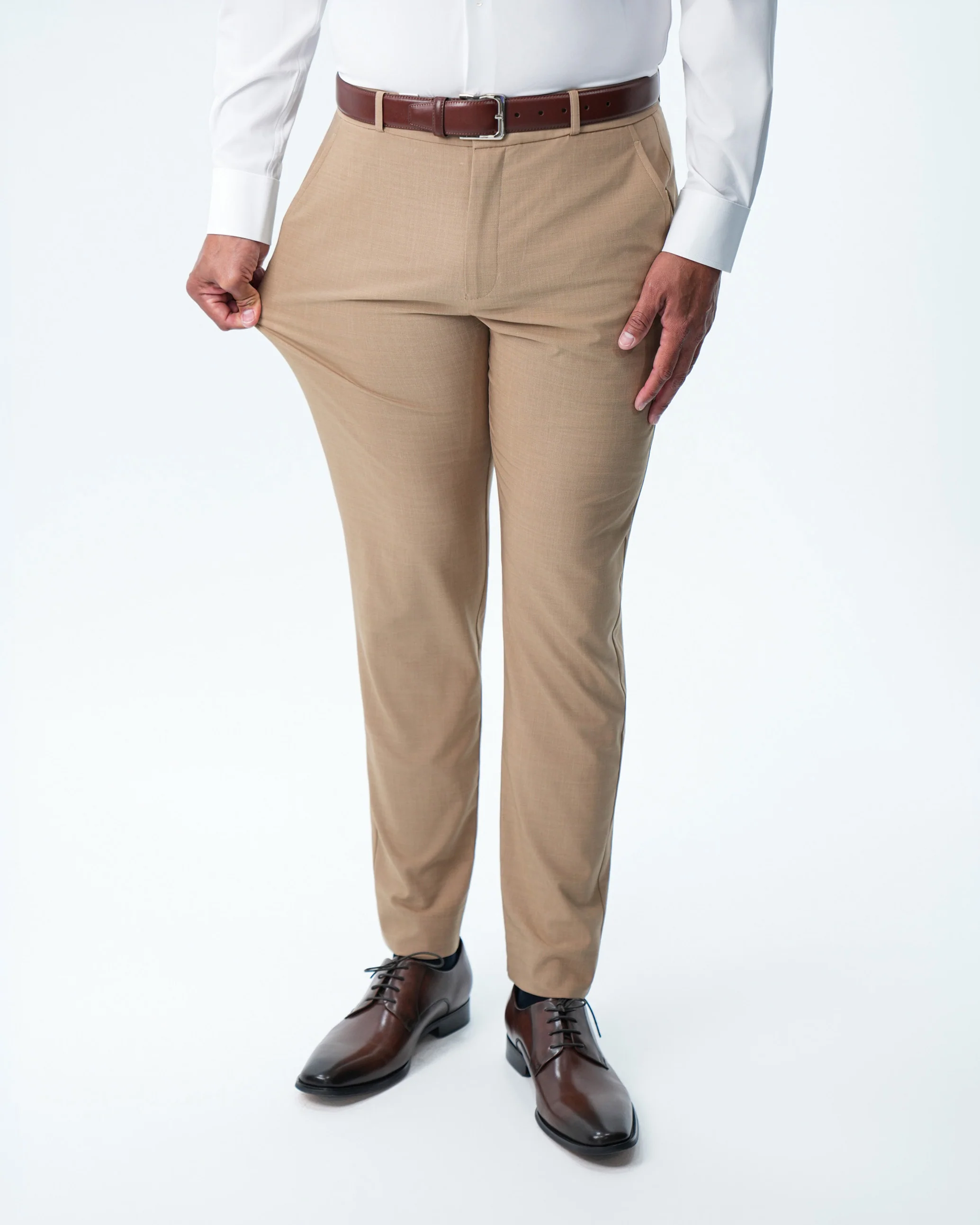 Athletic Fit Stretch Suit - Heathered Sand - Image 7