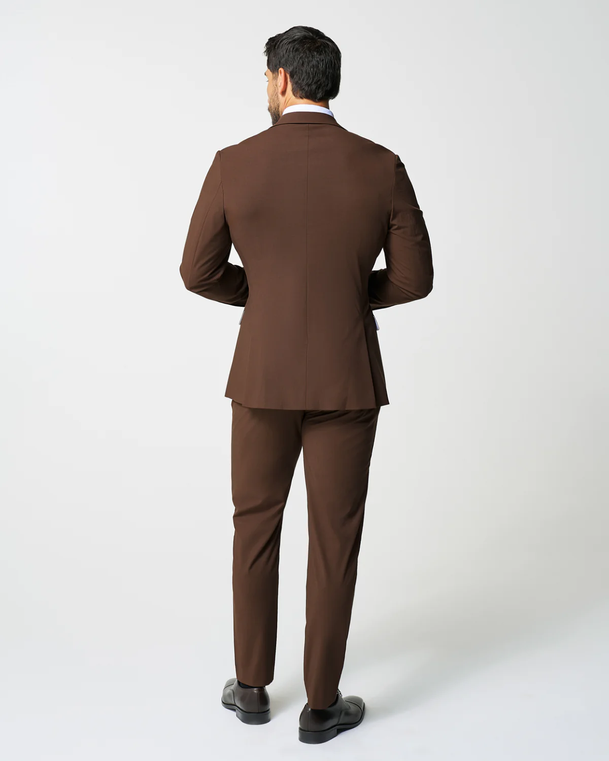 Athletic Fit Stretch Suit - Lightweight Heathered Chocolate - Image 4
