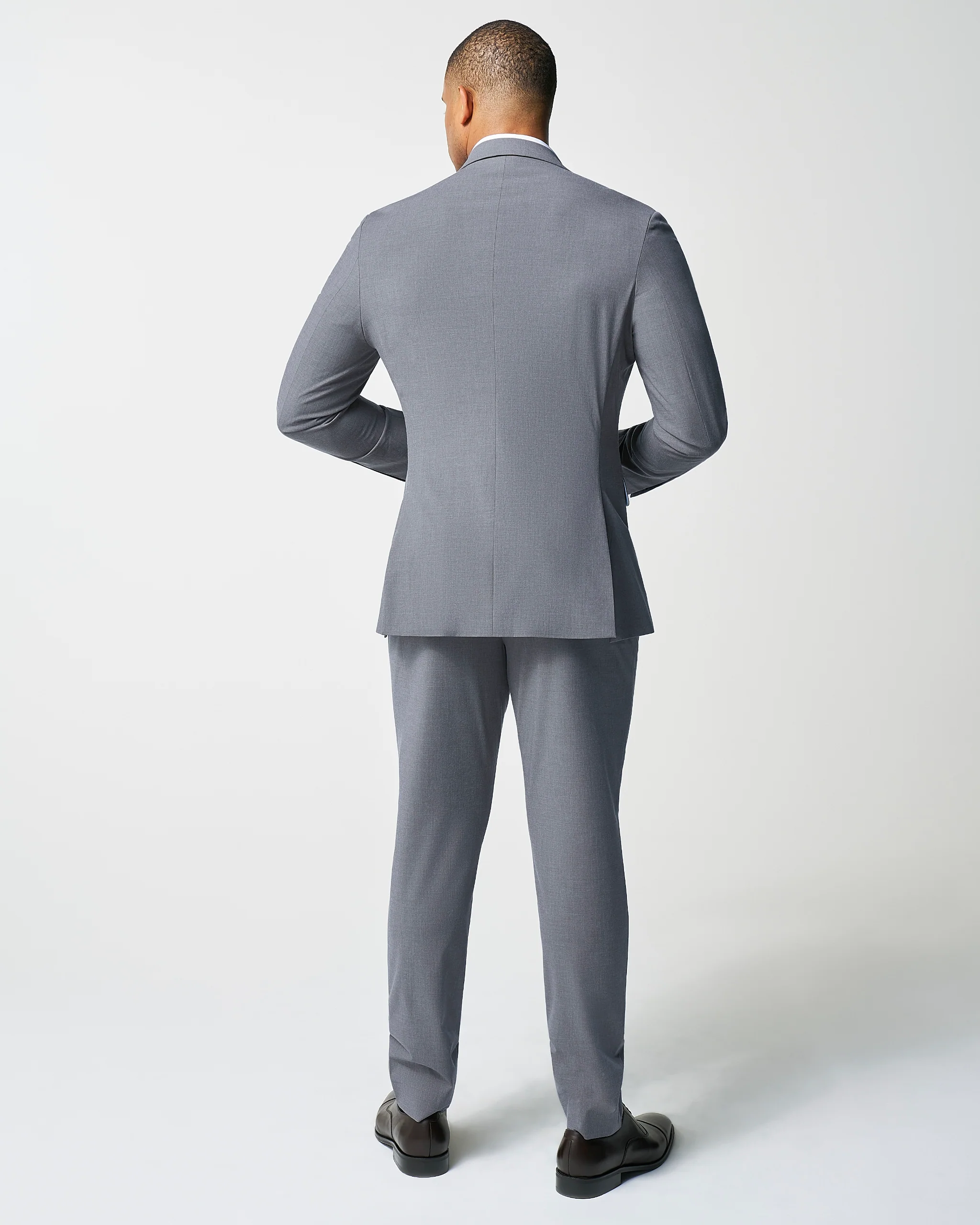 Athletic Fit Stretch Suit - Lightweight Heathered Smoked Grey - Image 5