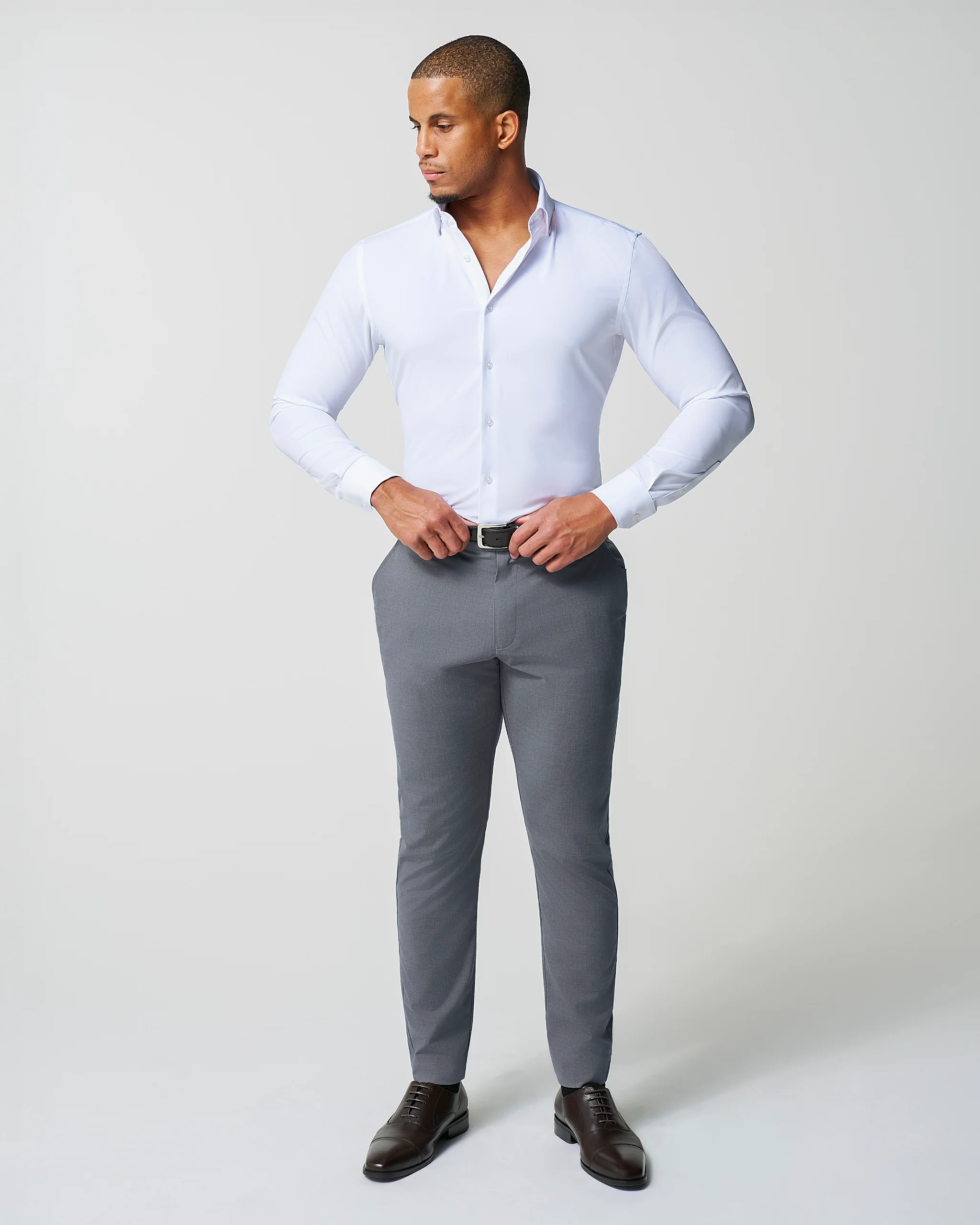 Athletic Fit Stretch Suit - Lightweight Heathered Smoked Grey - Image 6