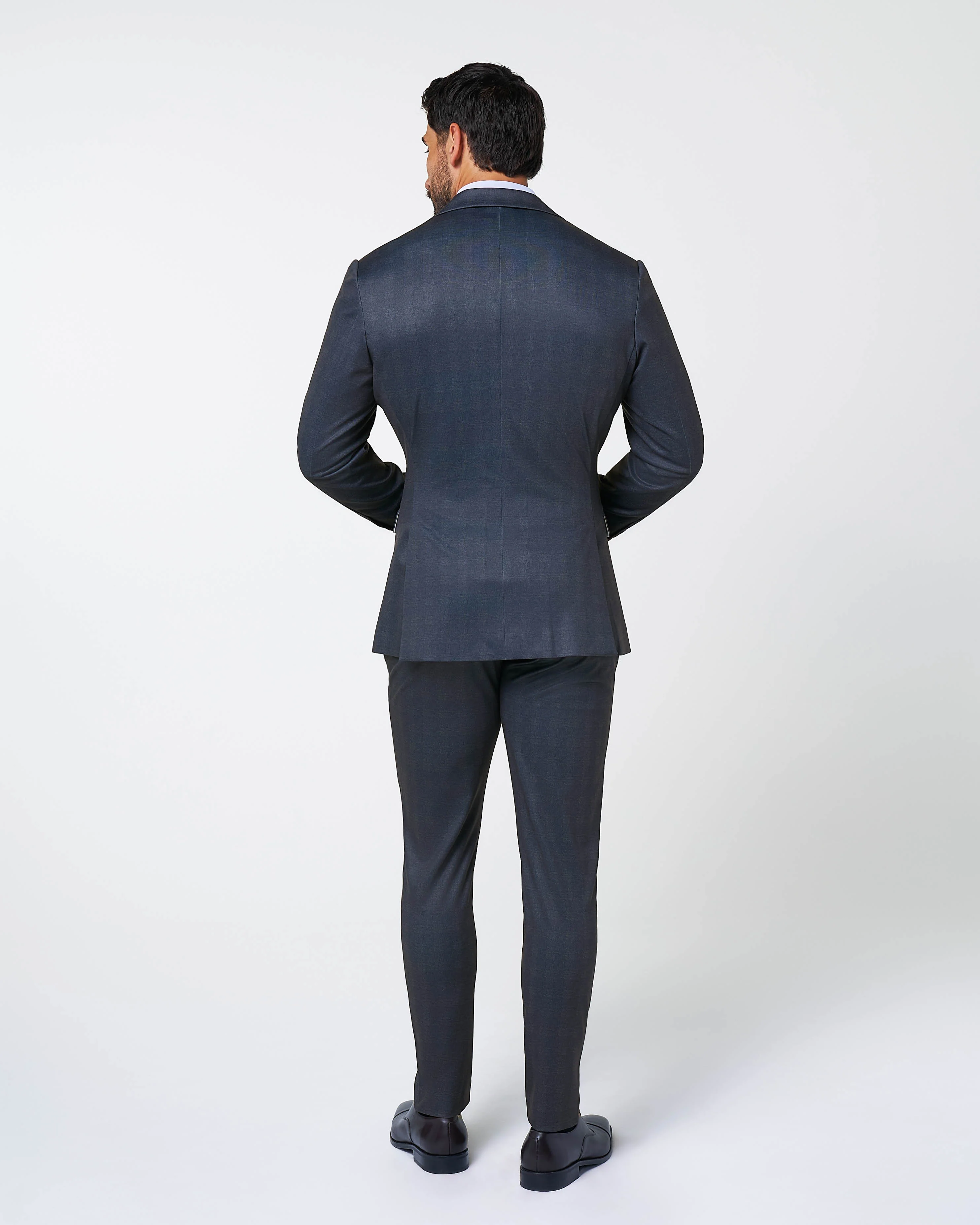Athletic Fit Stretch Suit - Midnight Navy Plaid - Image 4