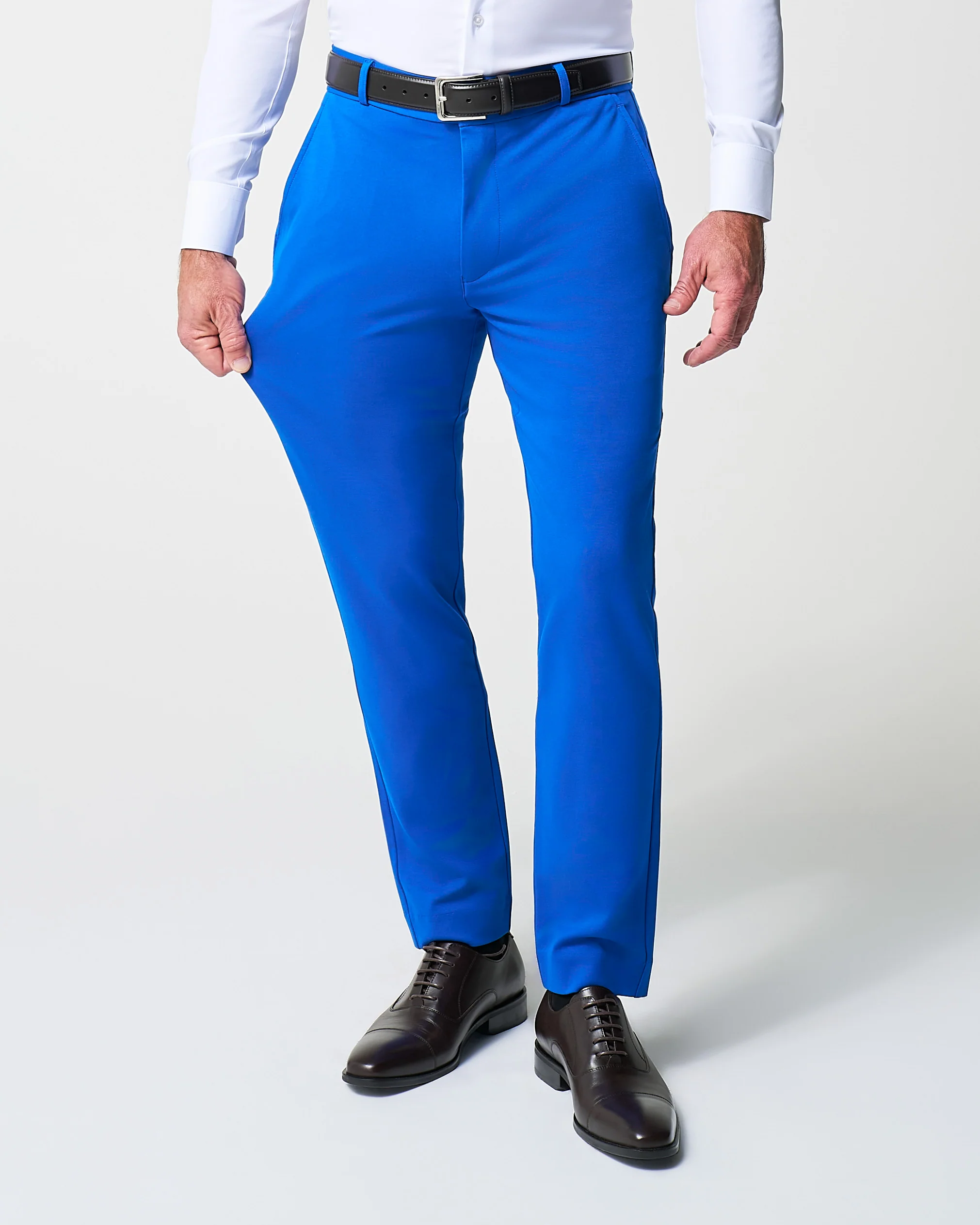 Athletic Fit Stretch Suit Pants - Solid Royal Blue - Image 3