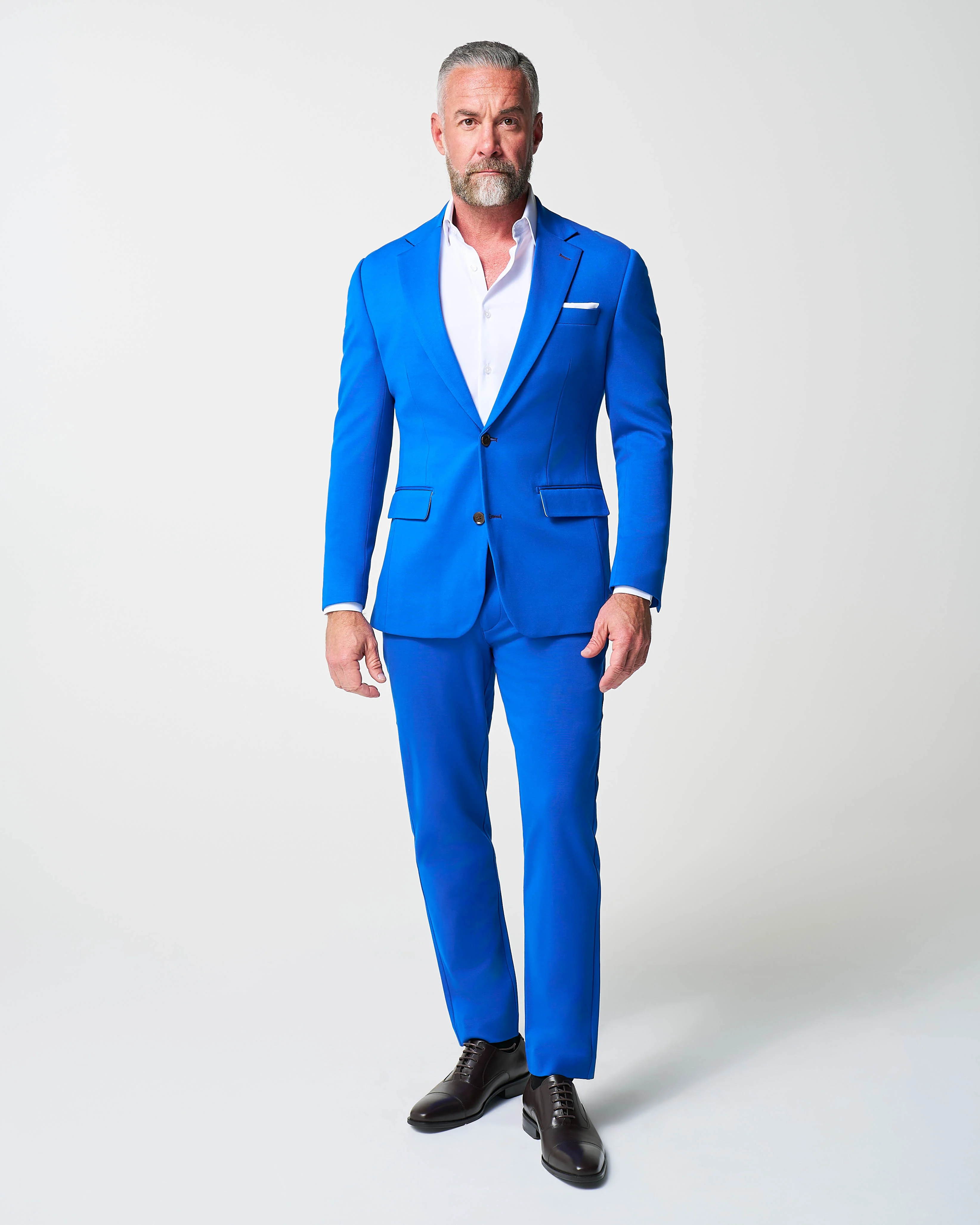 Athletic Fit Stretch Suit Pants - Solid Royal Blue - Image 4