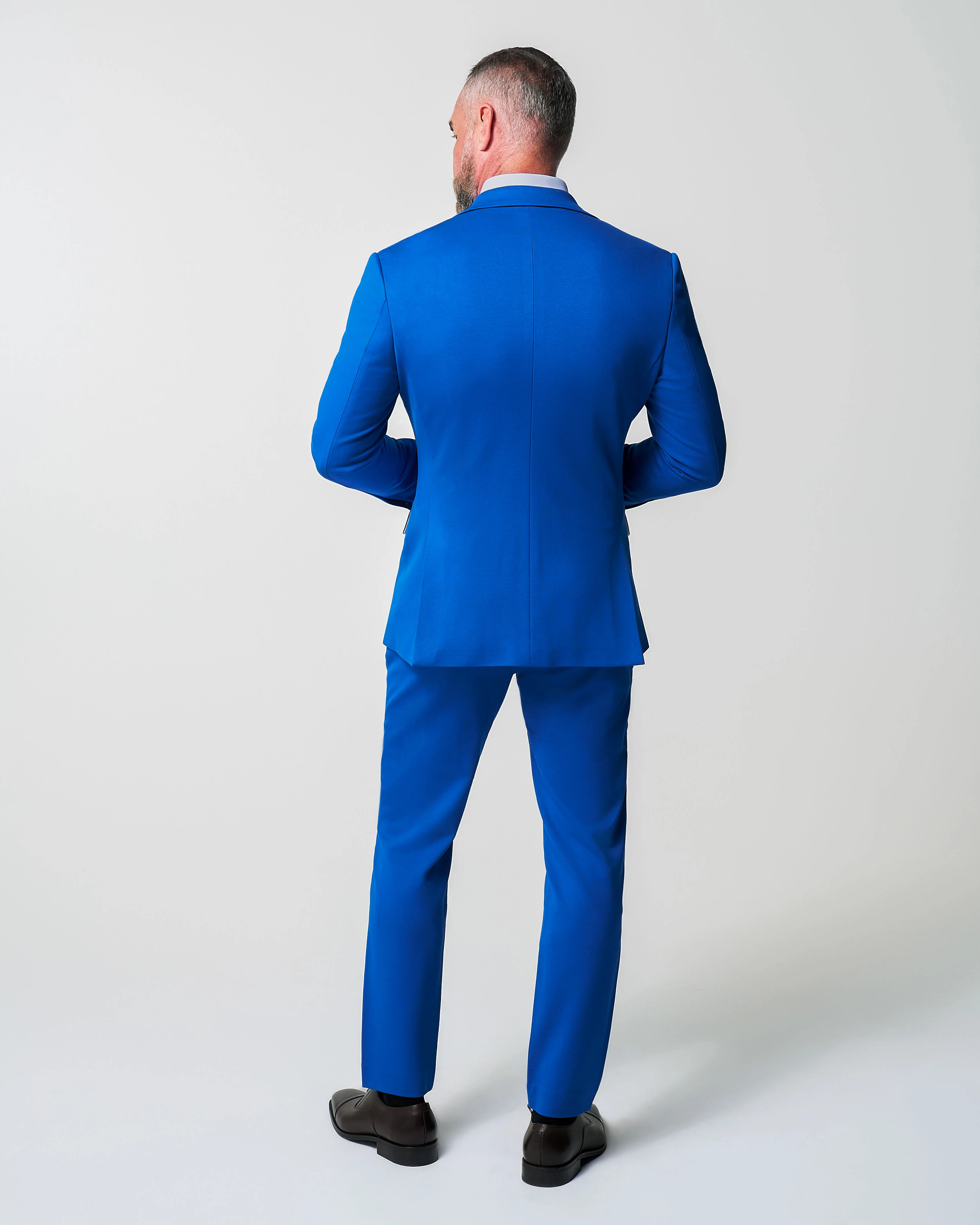 Athletic Fit Stretch Suit - Solid Royal Blue - Image 4