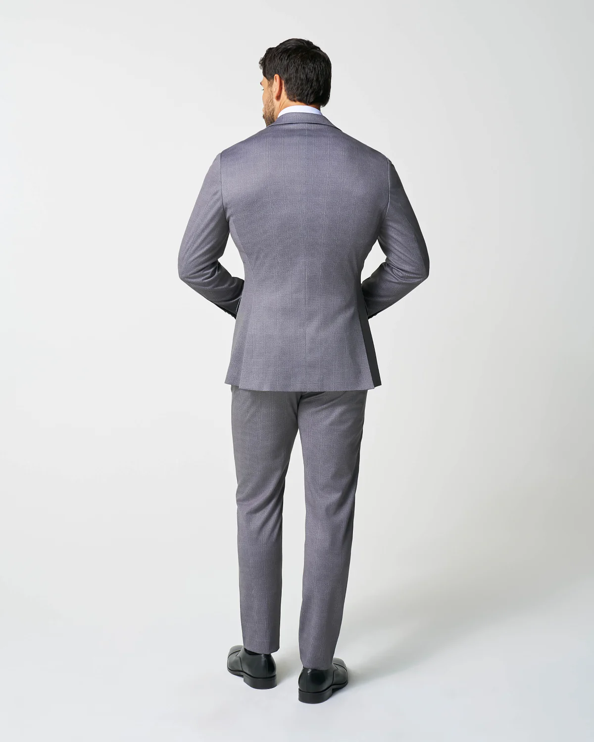 Athletic Fit Stretch Suit - Shadow Grey Plaid - Image 4