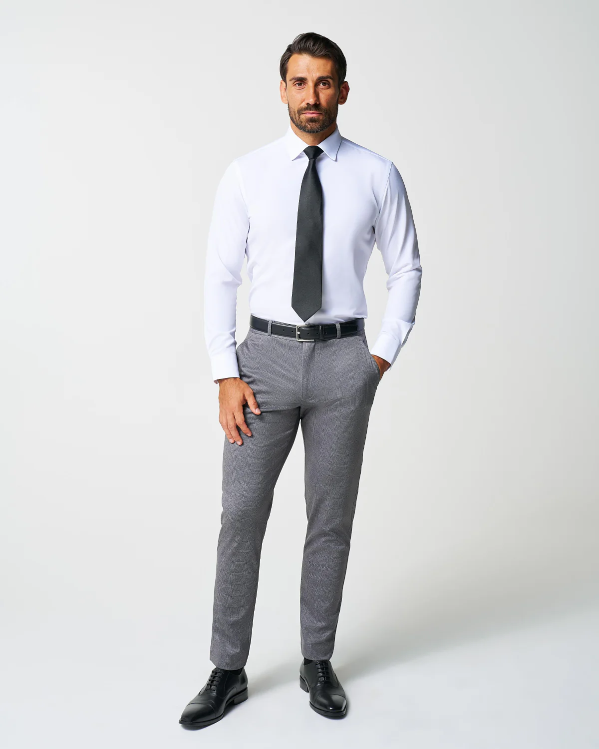 Athletic Fit Stretch Suit - Shadow Grey Plaid - Image 7