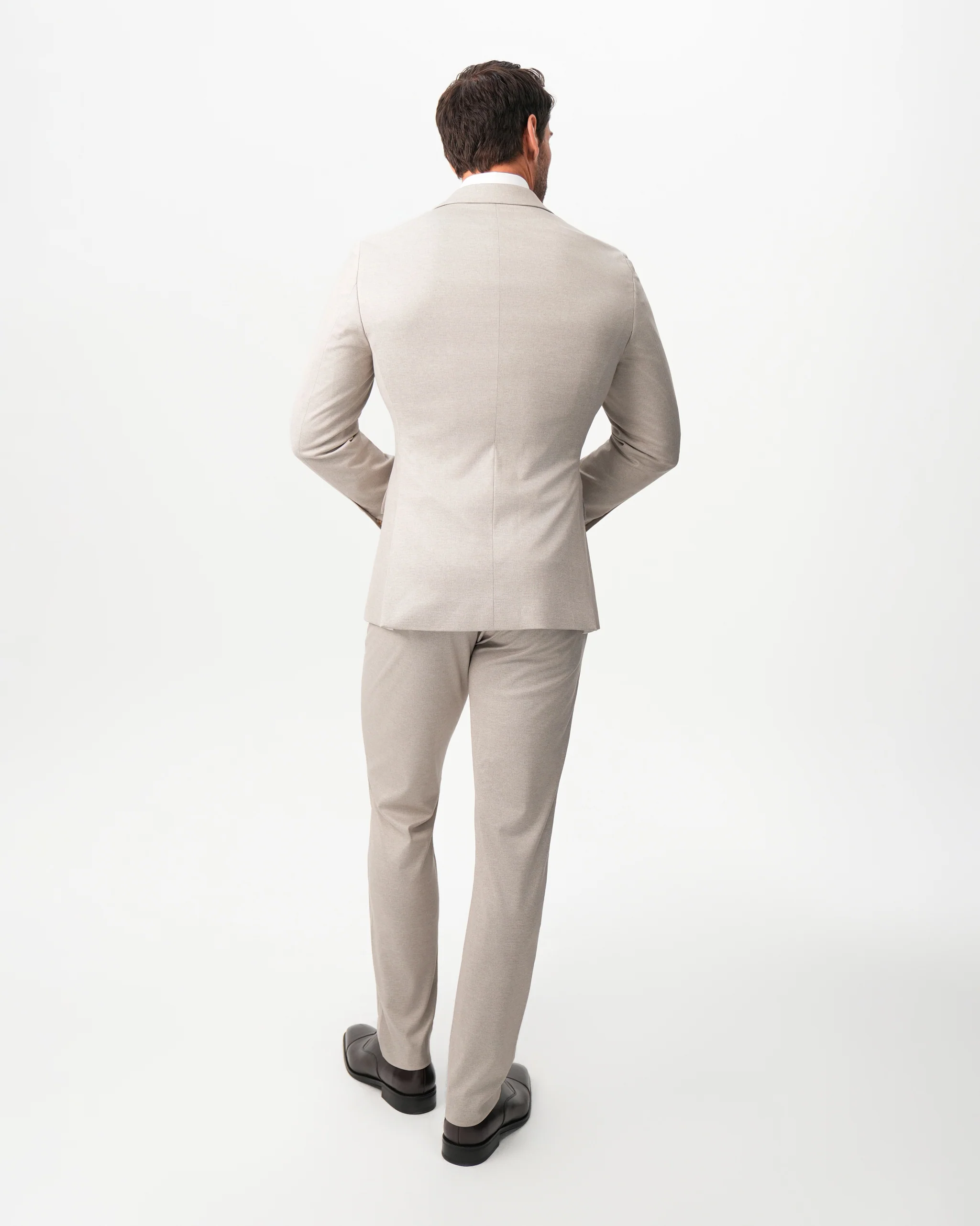 Athletic Fit Stretch Suit - Solid Tan - Image 6