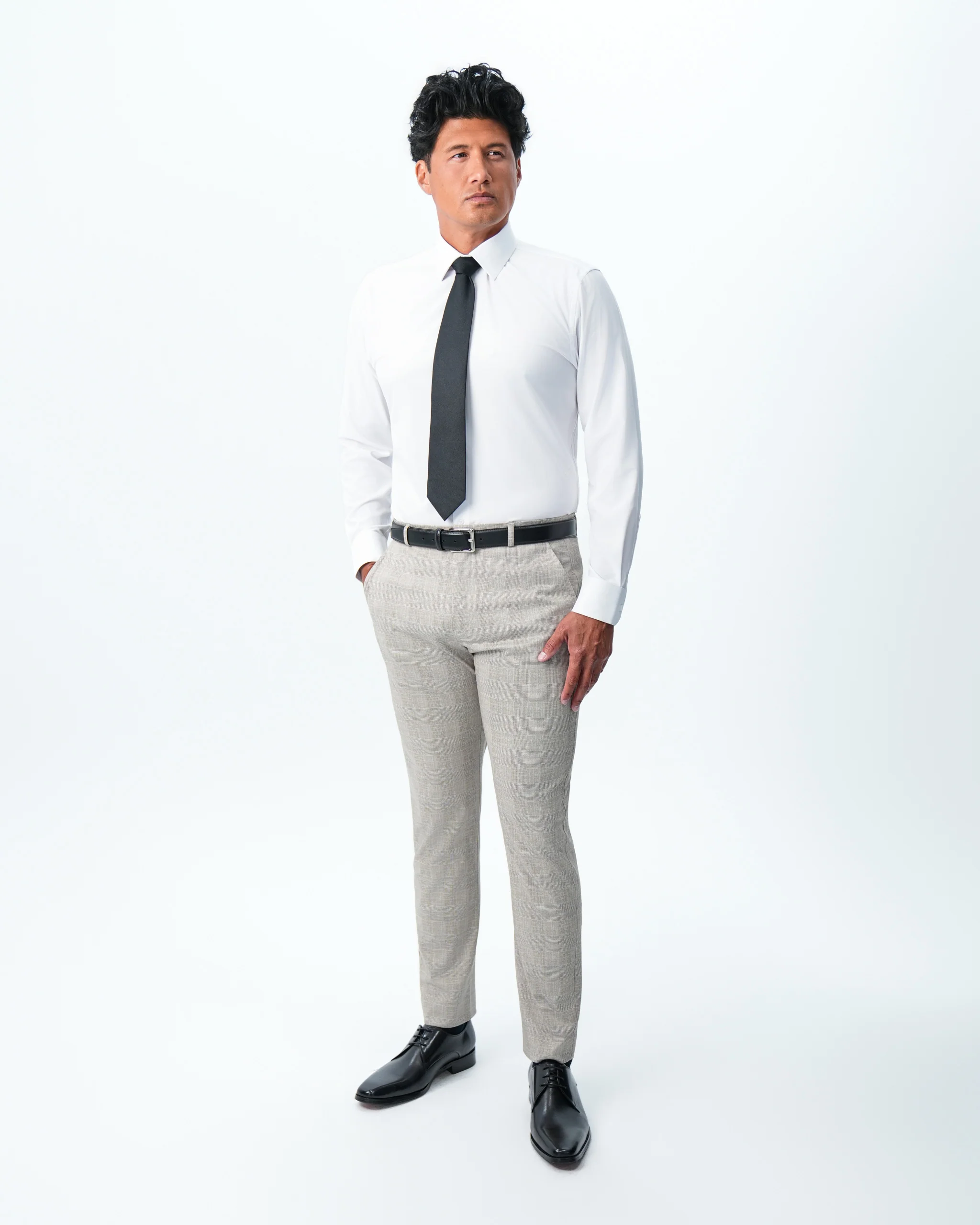 Athletic Fit Stretch Suit - Tan Plaid - Image 7