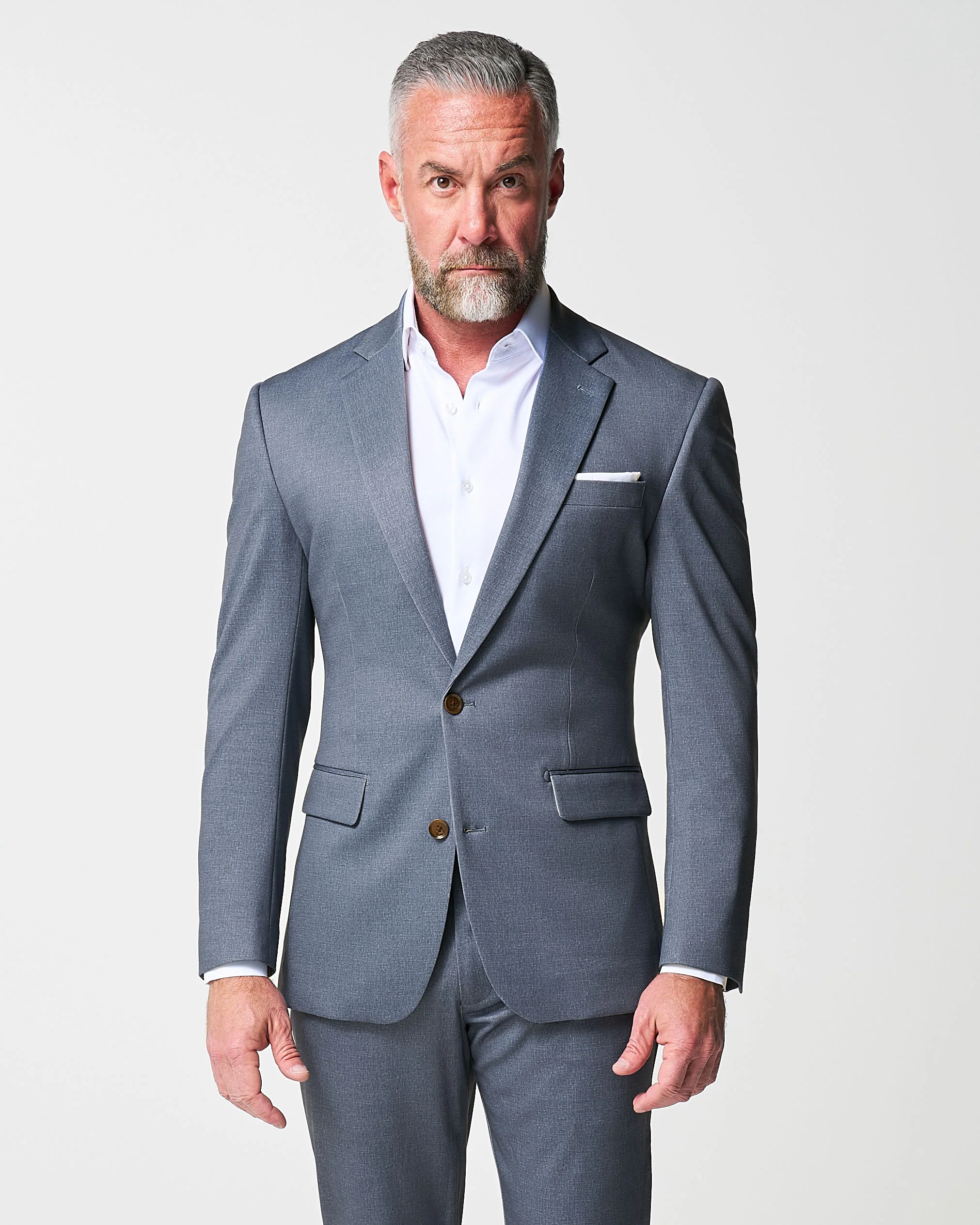Athletic Fit Stretch Suit - Textured Cobalt - Image 3