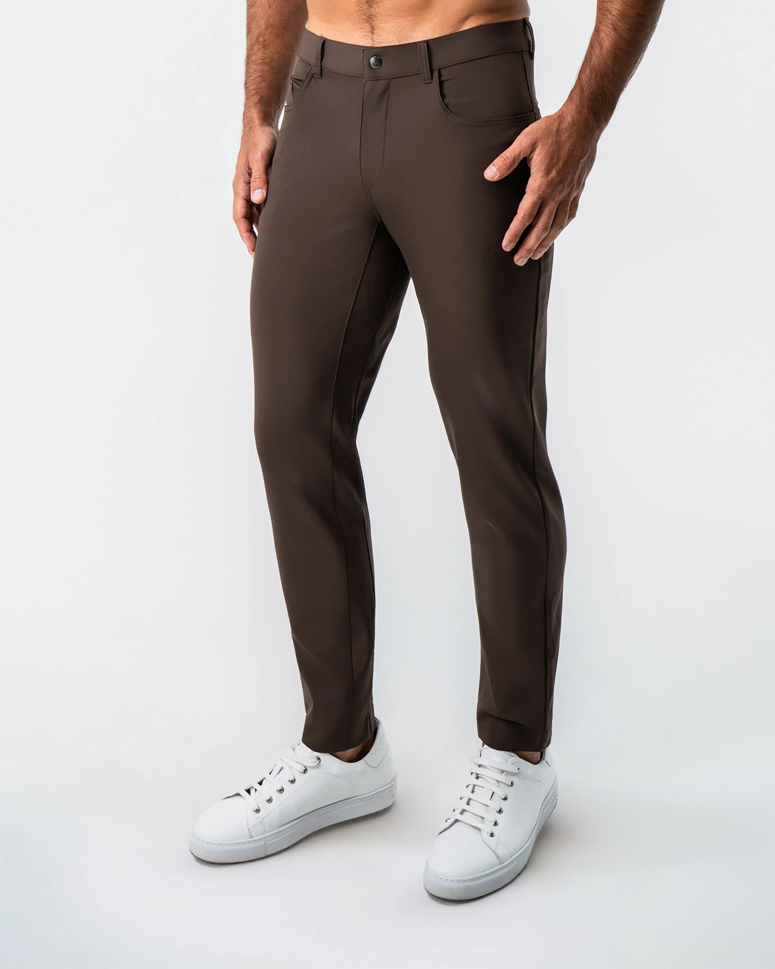 Athletic Fit Stretch Tech Chino - Brown - Image 3