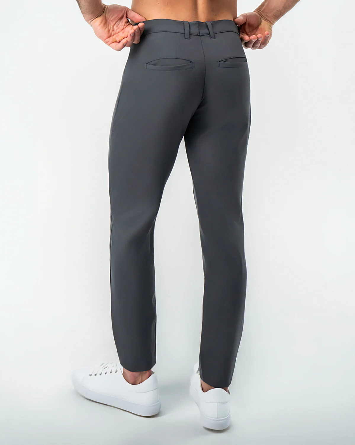Athletic Fit Stretch Tech Chino - Charcoal - Image 3