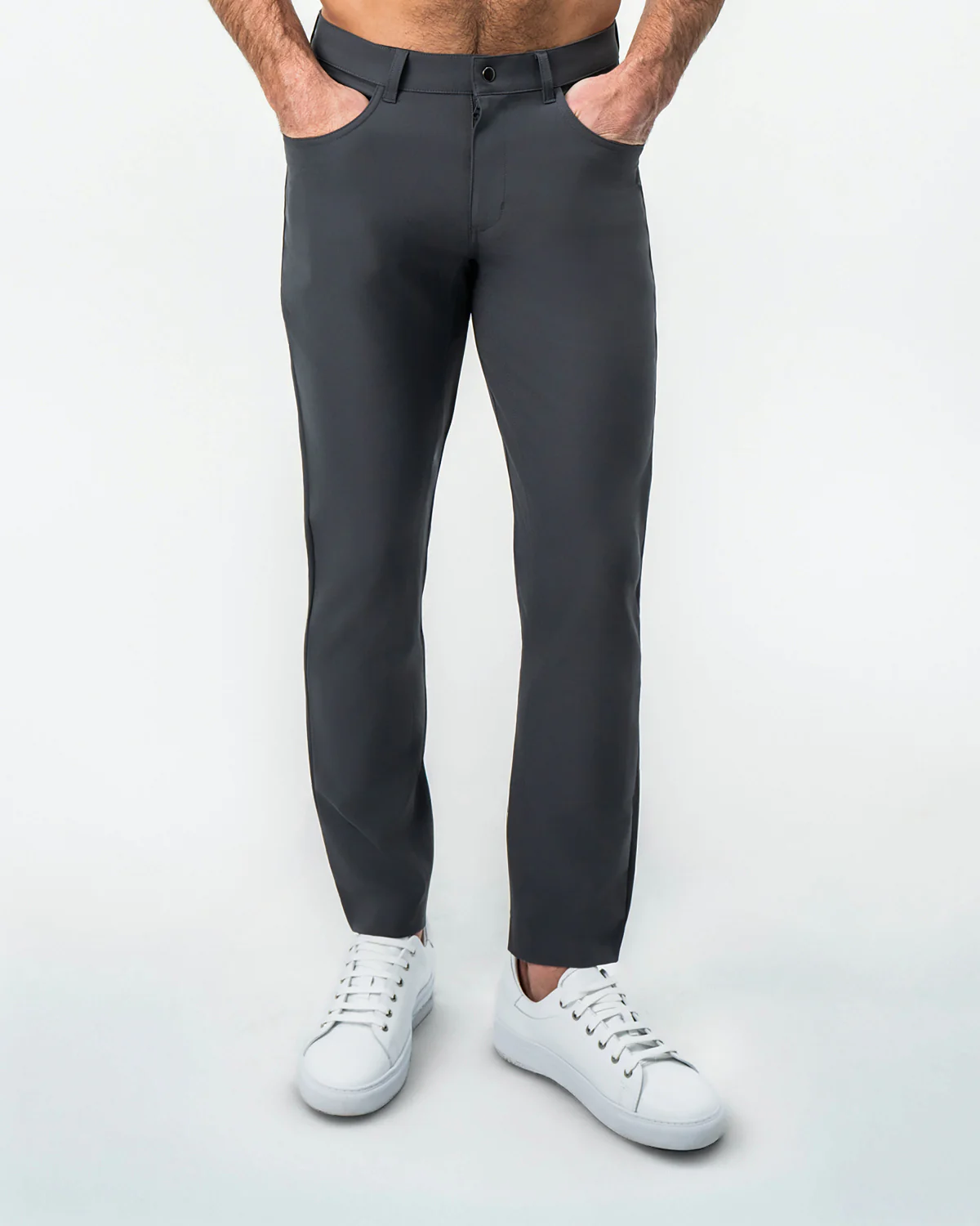 Athletic Fit Stretch Tech Chino - Charcoal - Image 5