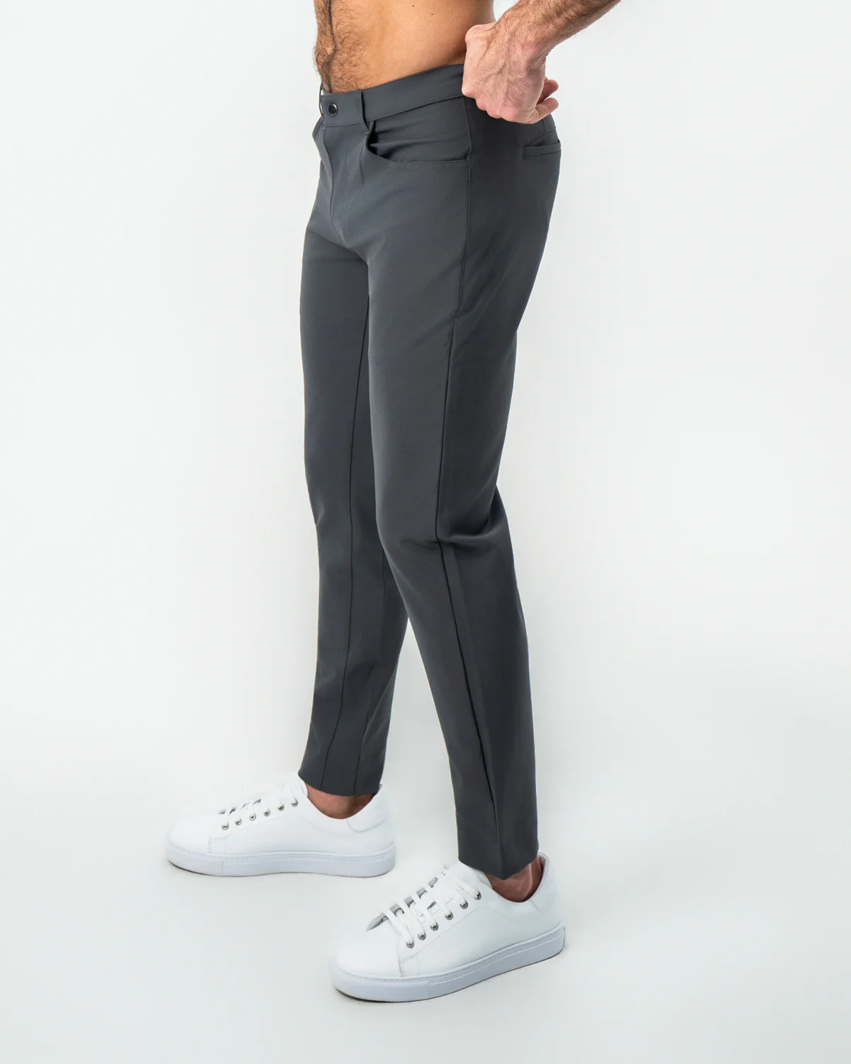 Athletic Fit Stretch Tech Chino - Charcoal - Image 6