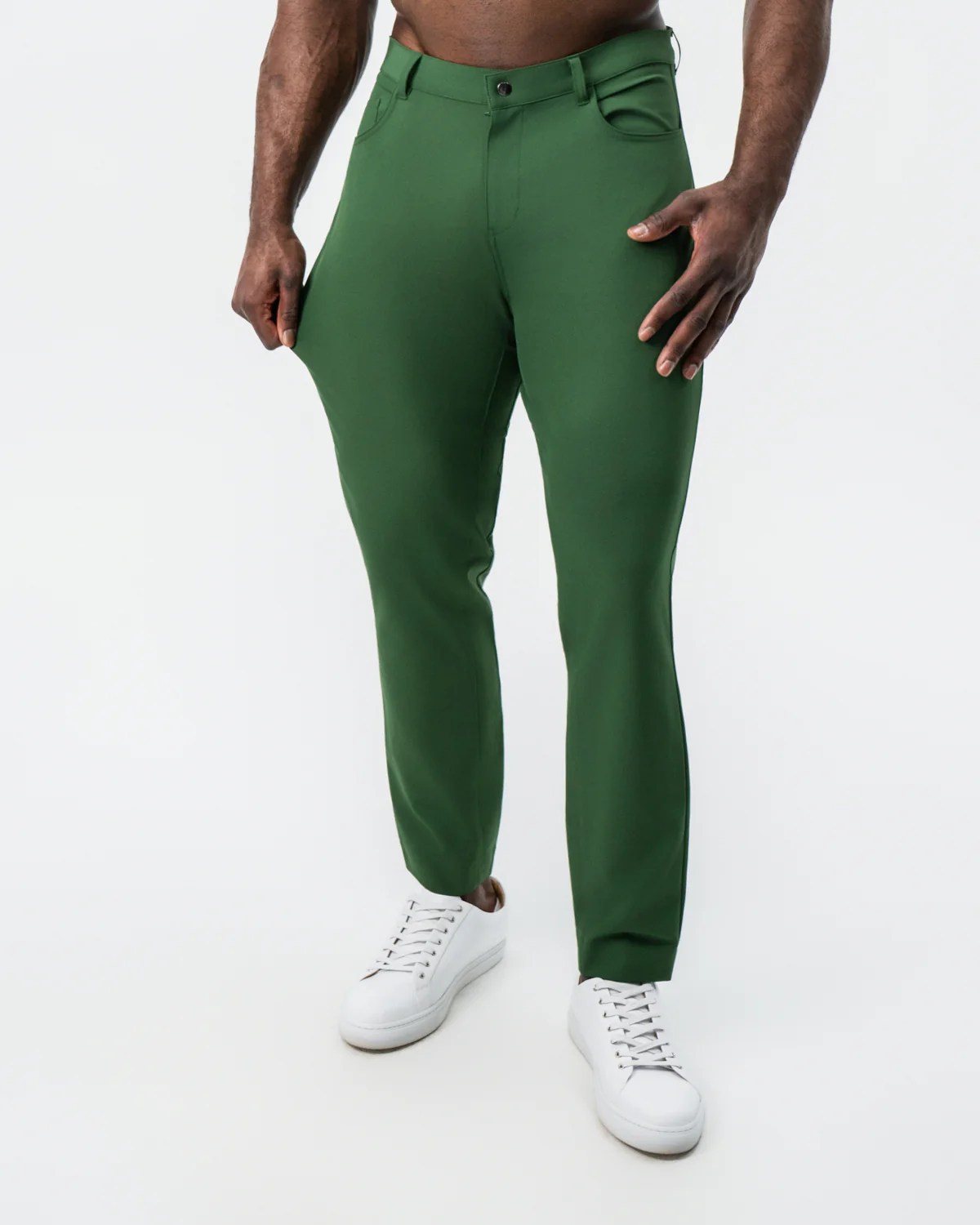 Athletic Fit Stretch Tech Chino - Hunter Green - Image 2