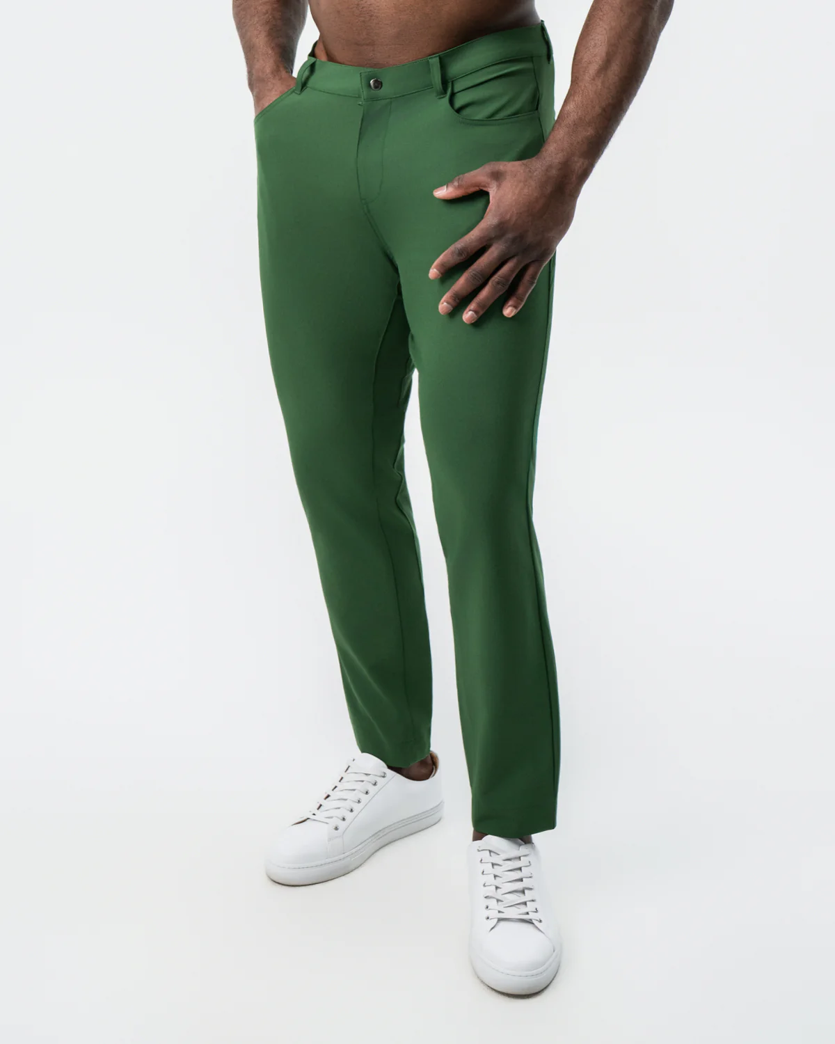 Athletic Fit Stretch Tech Chino - Hunter Green - Image 3