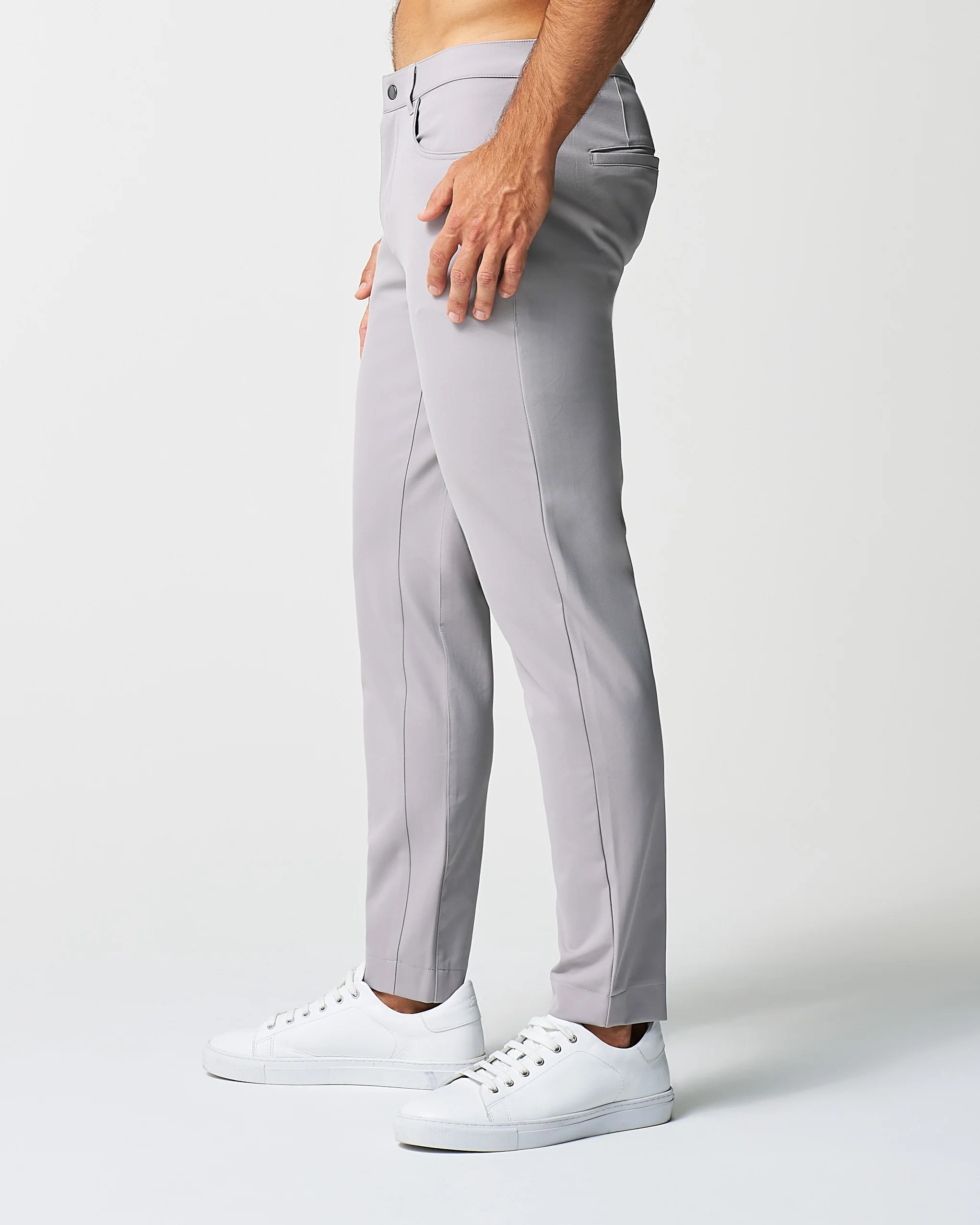 Athletic Fit Stretch Tech Chino - Light Grey - Image 3
