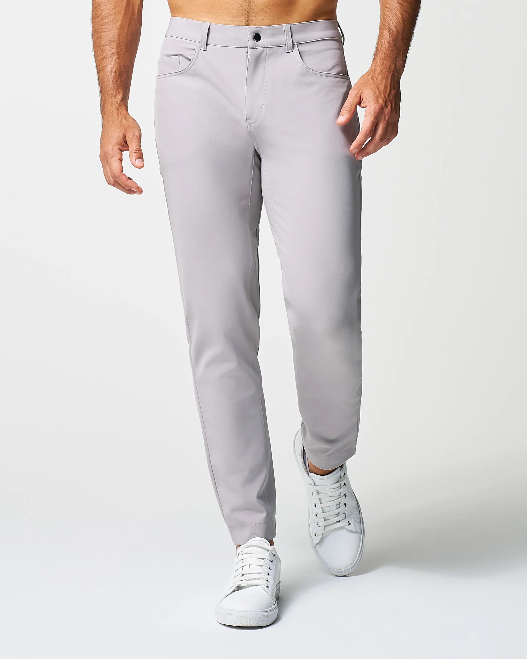 Athletic Fit Stretch Tech Chino - Light Grey - Image 5