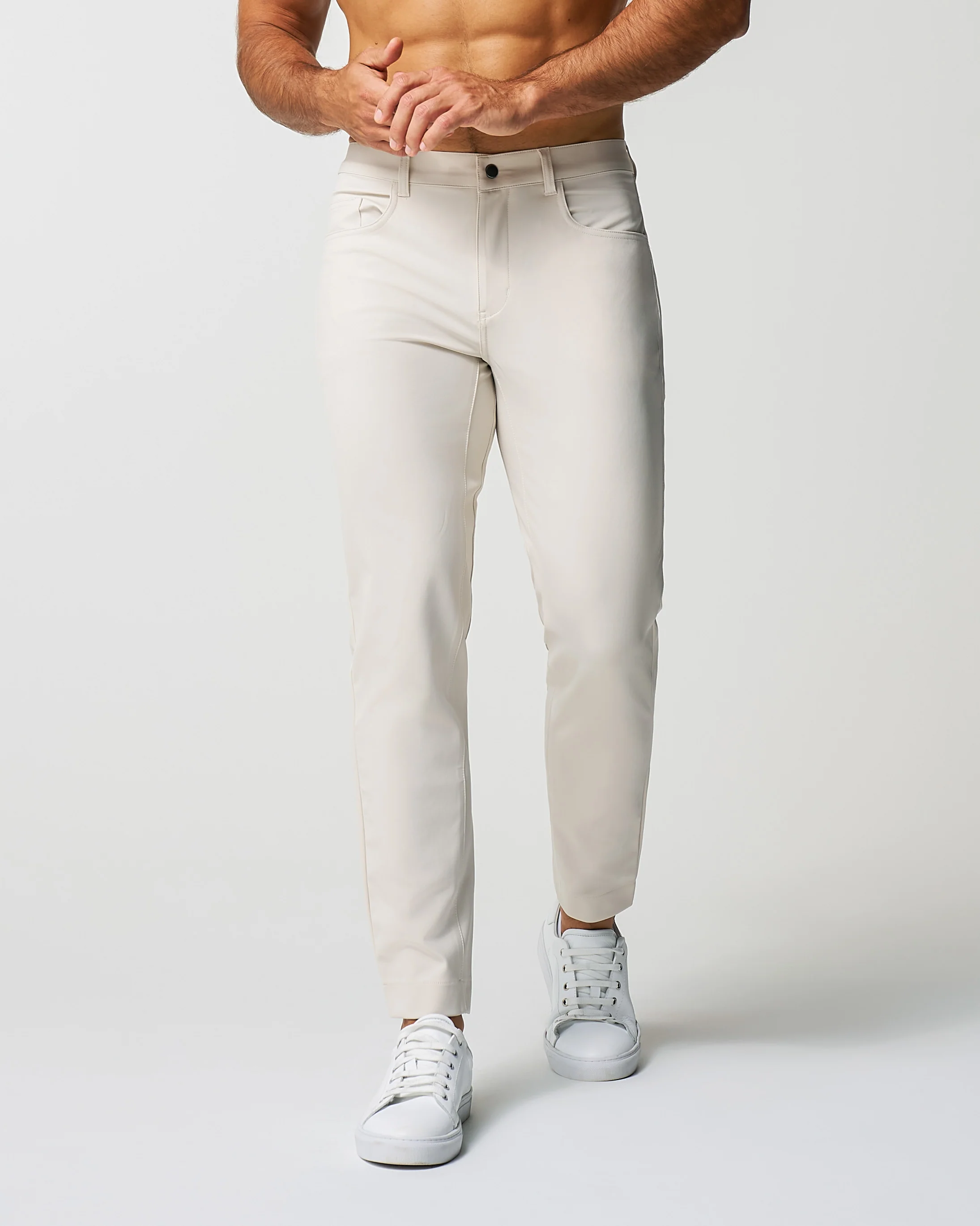 Athletic Fit Stretch Tech Chino - Light Khaki - Image 3