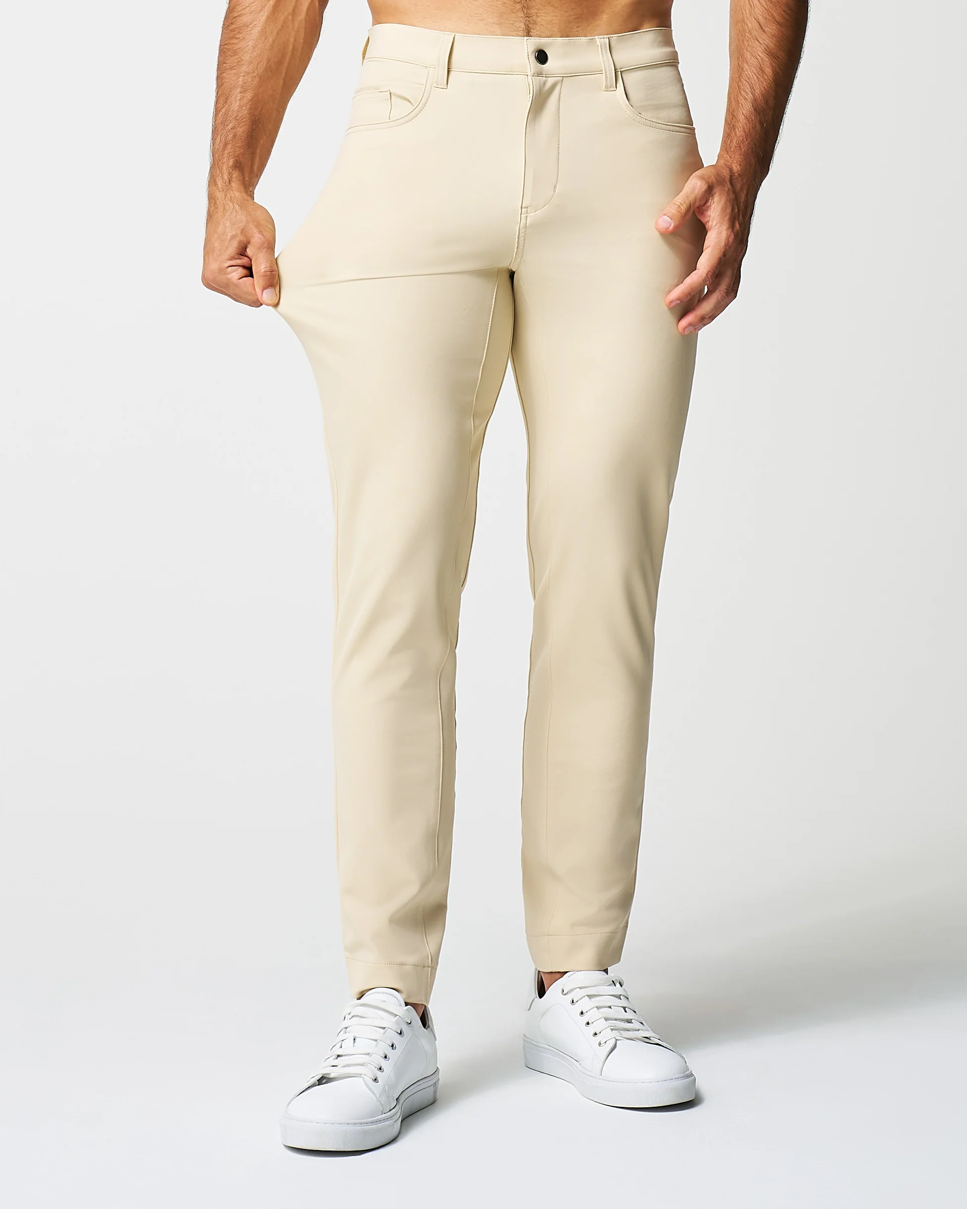 Athletic Fit Stretch Tech Chino - Mid Khaki - Image 2
