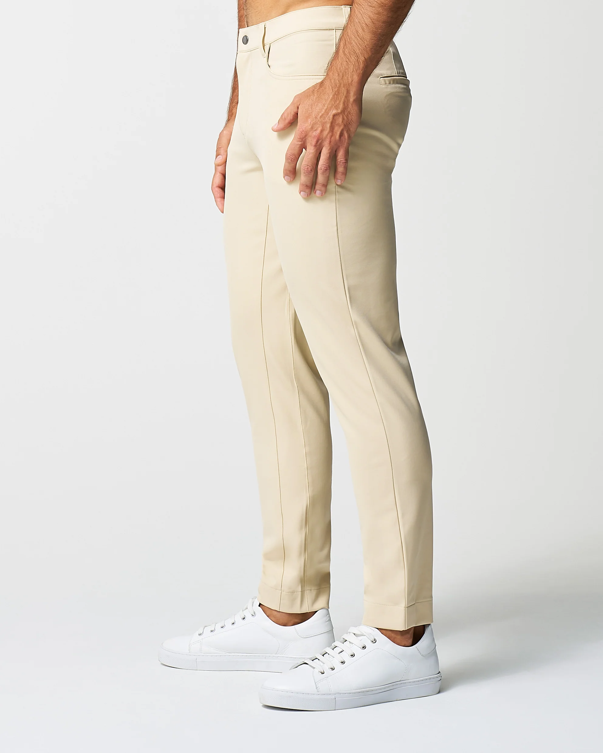 Athletic Fit Stretch Tech Chino - Mid Khaki - Image 3