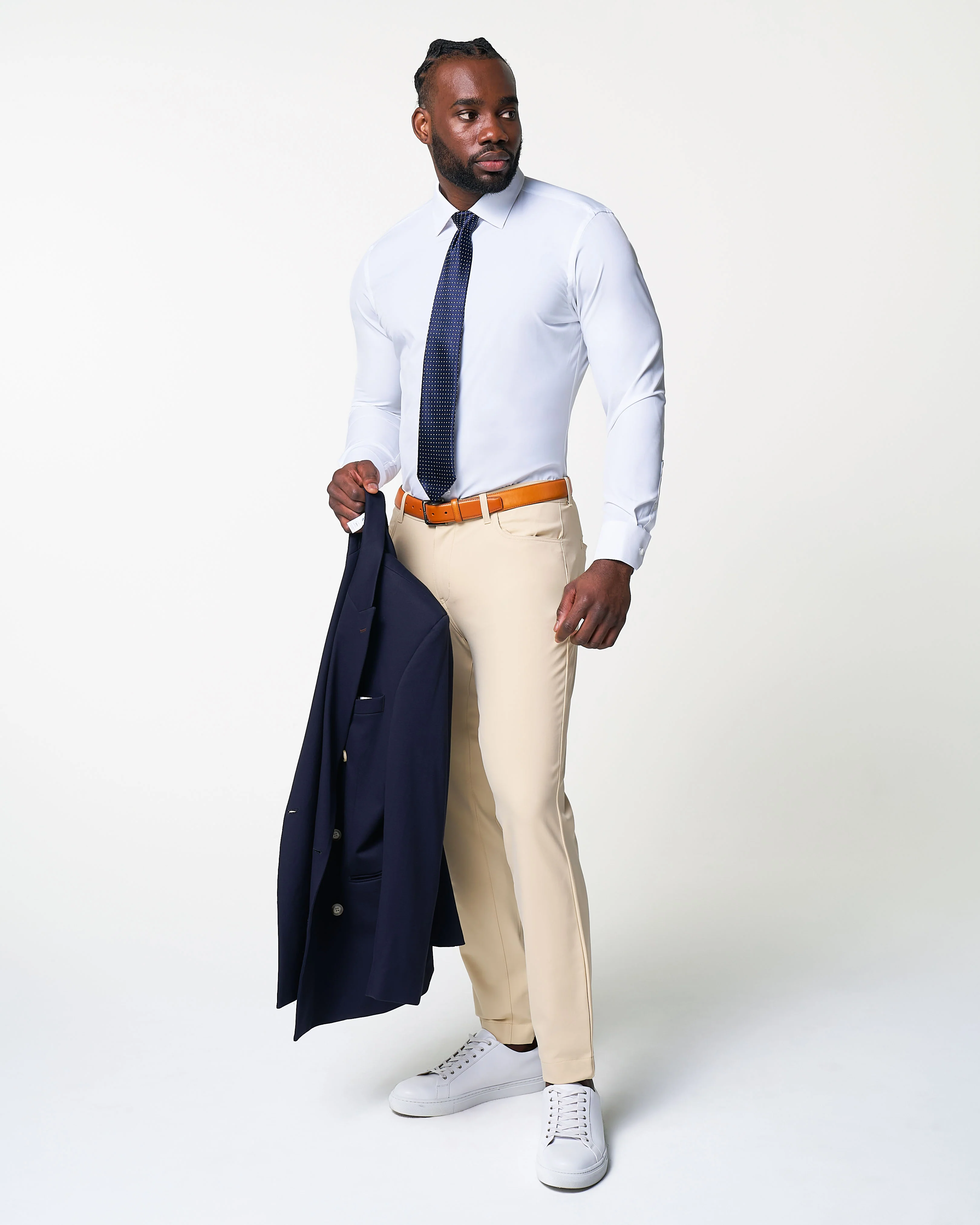 Athletic Fit Stretch Tech Chino - Mid Khaki - Image 7