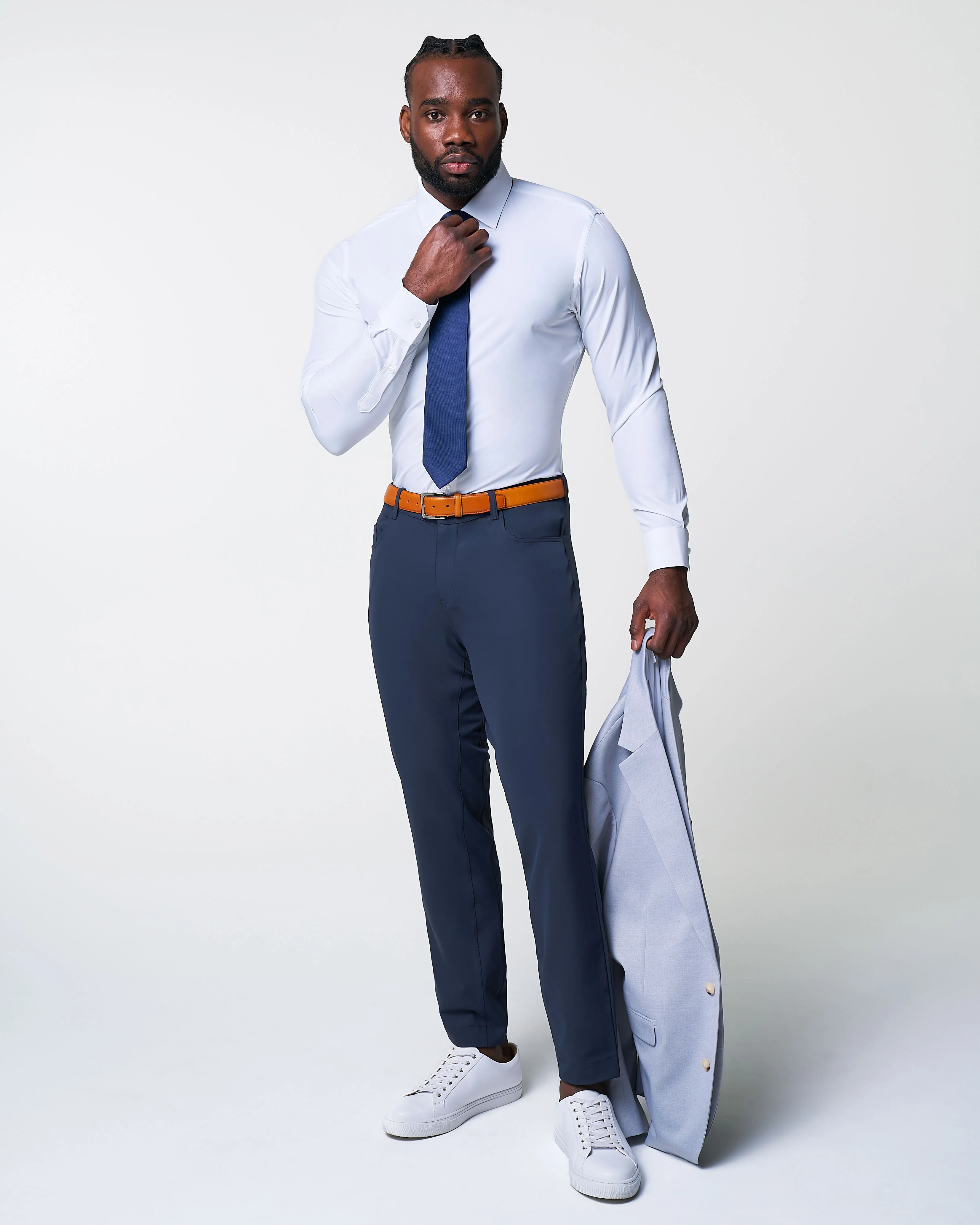 Athletic Fit Stretch Tech Chino - Navy - Image 6