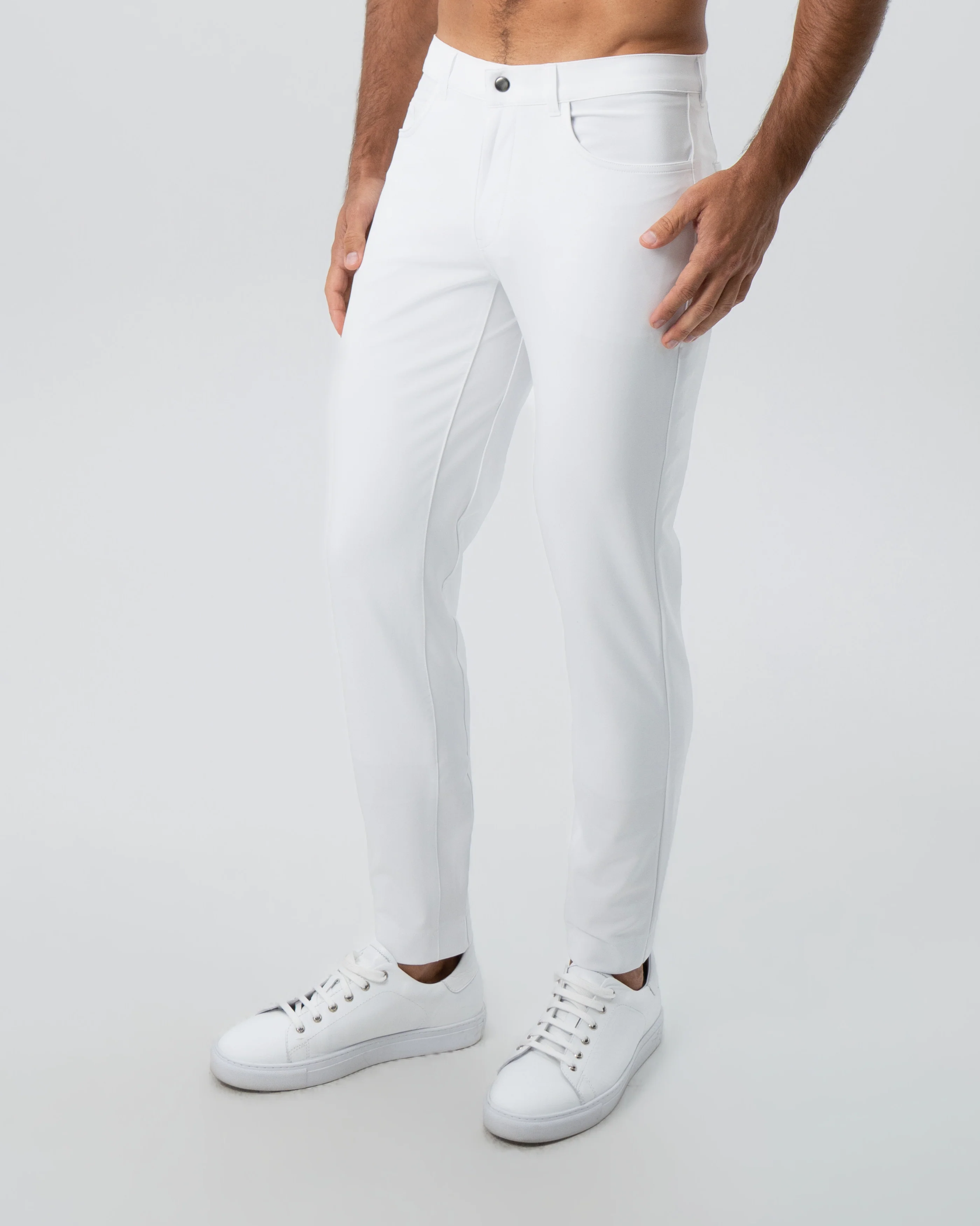 Athletic Fit Stretch Tech Chino - White - Image 3