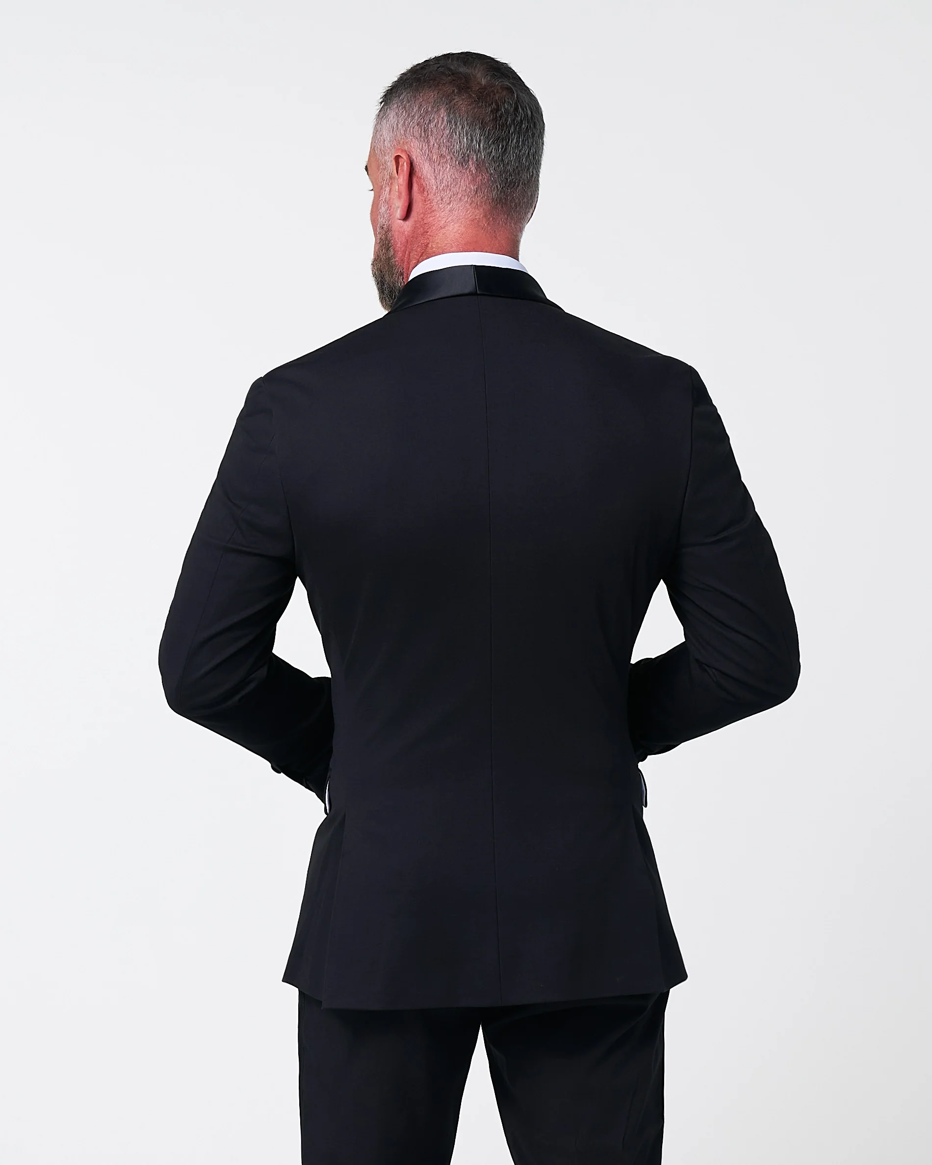 Athletic Fit Stretch Tuxedo - Black with Shawl Lapel - Image 5