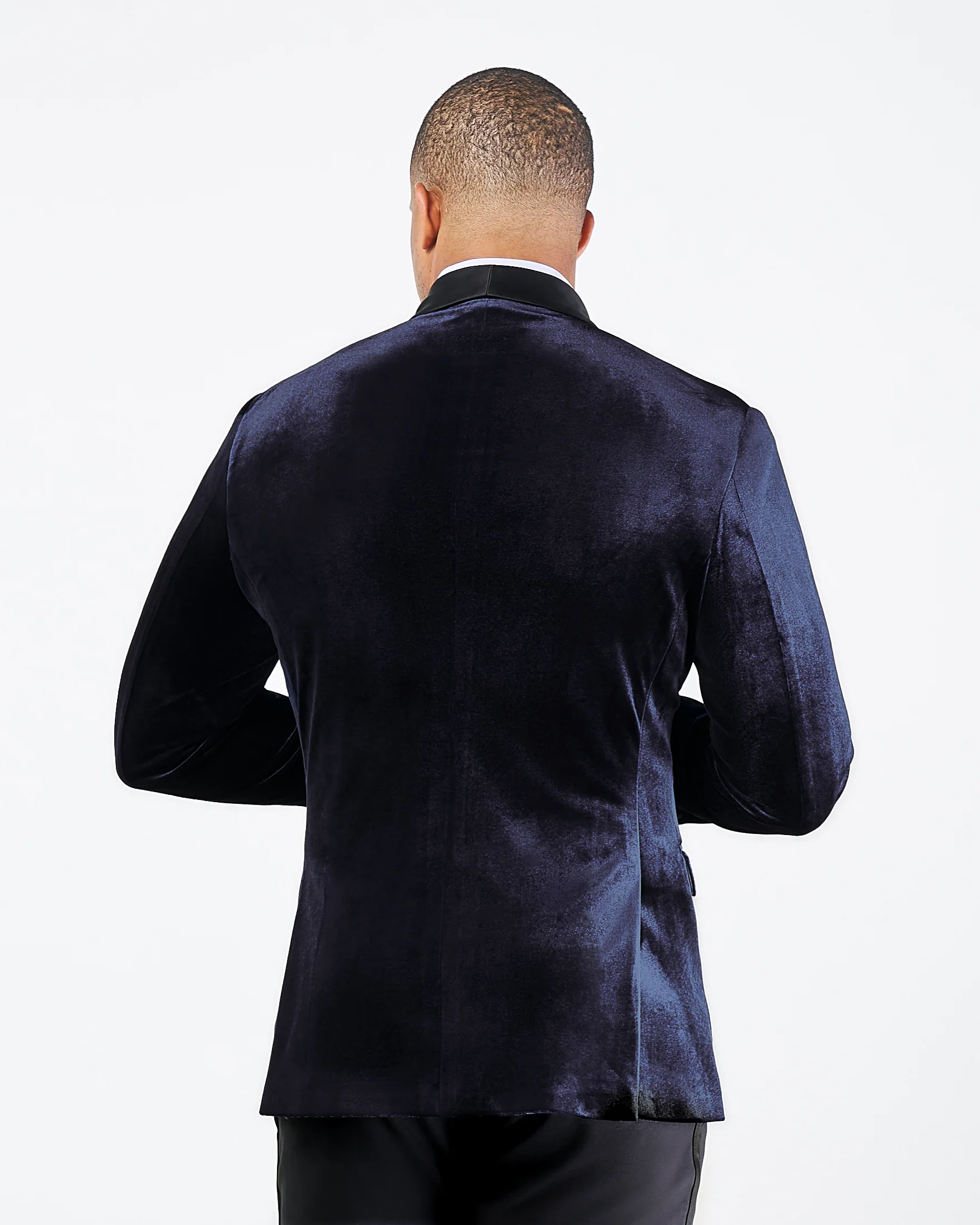 Athletic Fit Stretch Tuxedo Jacket - Navy Velvet - Image 4