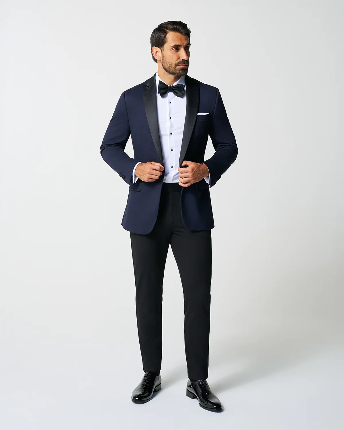Athletic Fit Stretch Tuxedo Jacket - Navy with Peak Lapel - Image 2