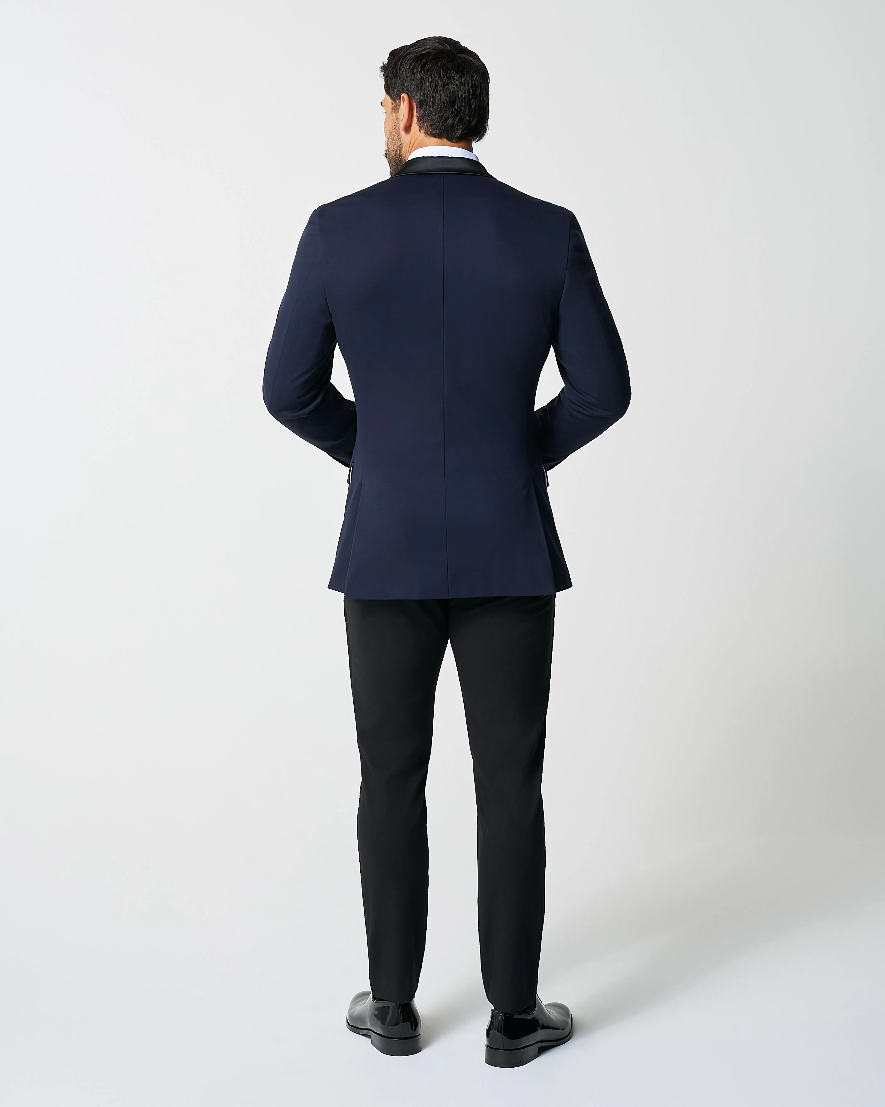 Athletic Fit Stretch Tuxedo - Navy with Peak Lapel - Image 4