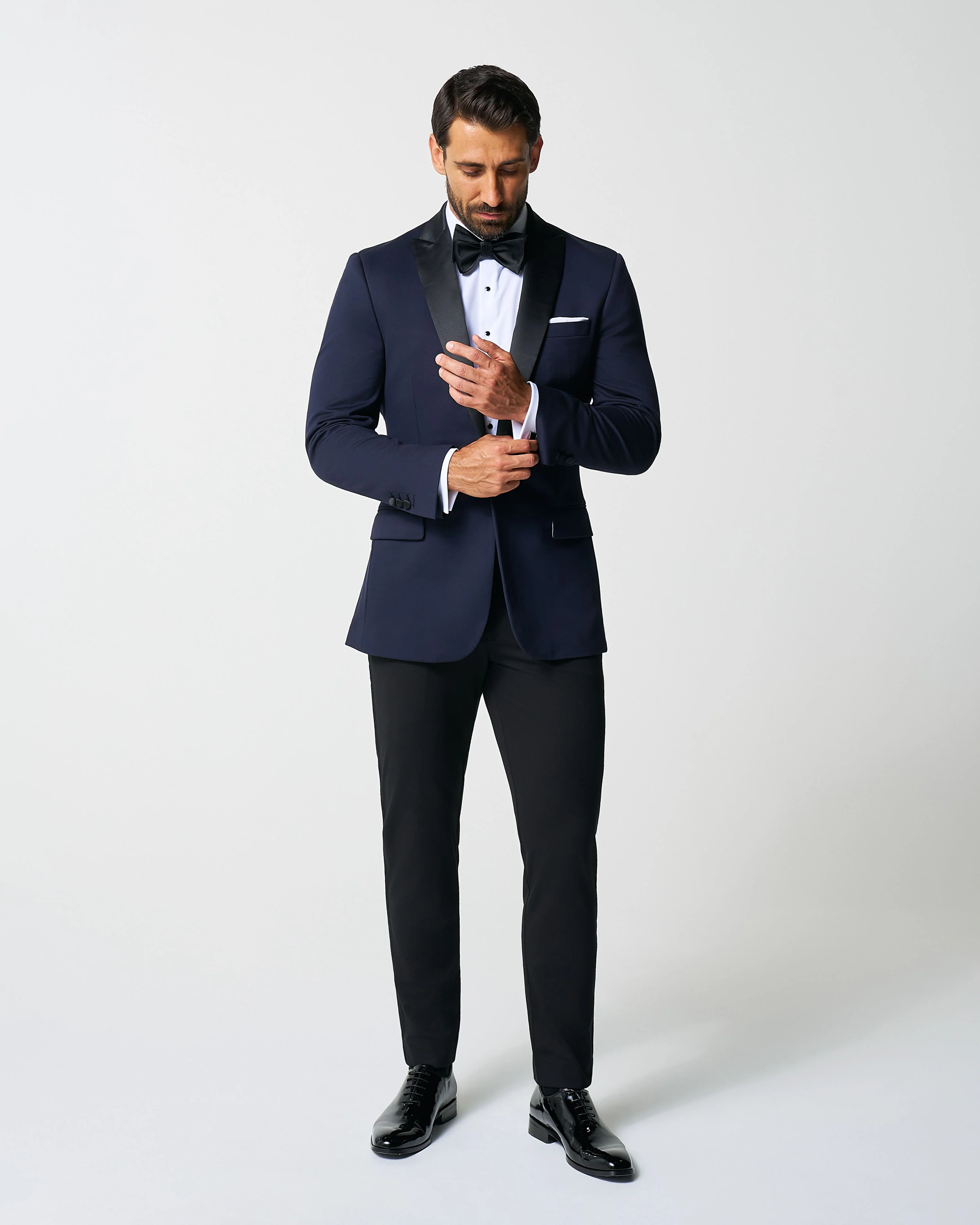 Athletic Fit Stretch Tuxedo - Navy with Peak Lapel - Image 5