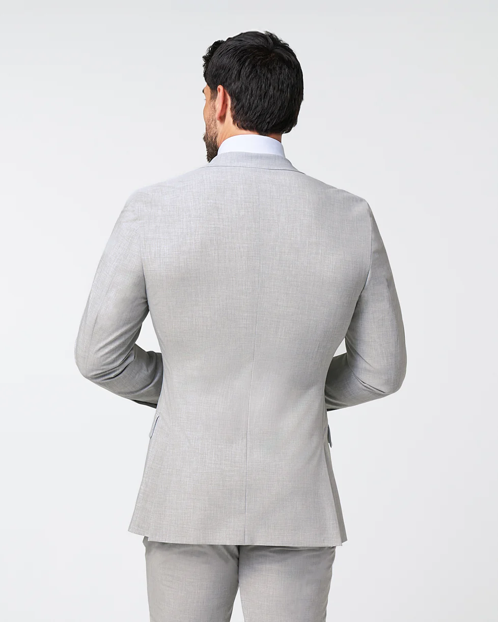 Athletic Fit Stretch Blazer - Lightweight Heathered Light Grey - Image 4