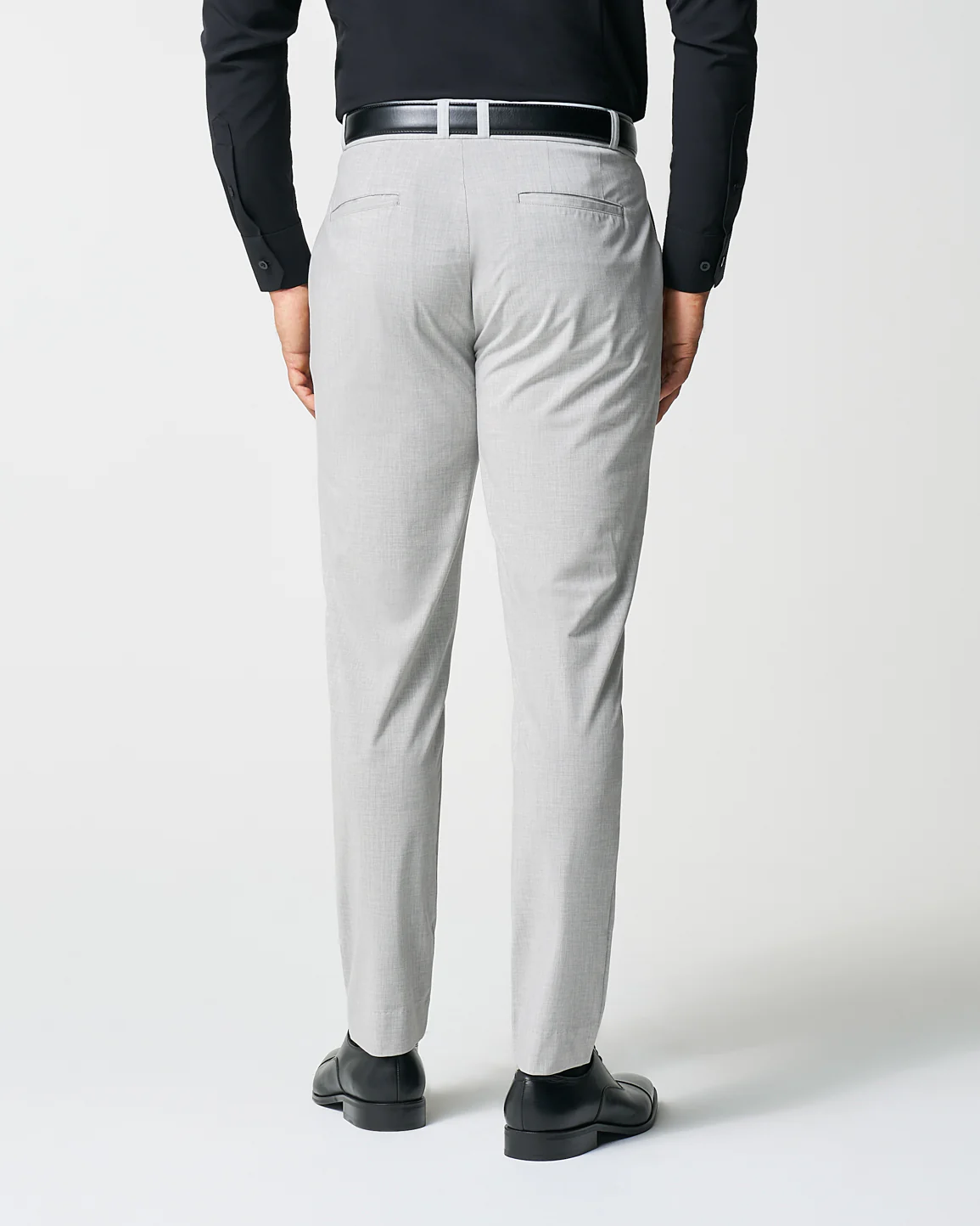 Athletic Fit Suit Pants - Lightweight Heathered Light Grey - Image 4