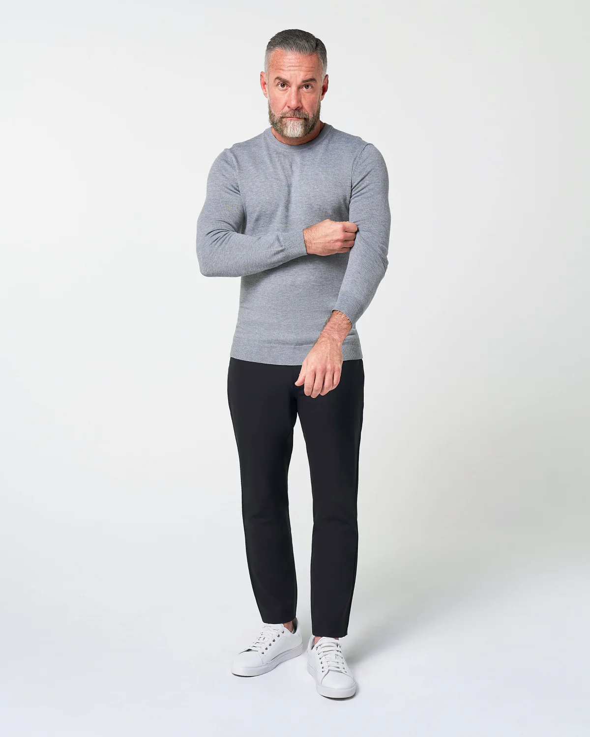 Mid-Weight Wool Crewneck - Grey - Image 4