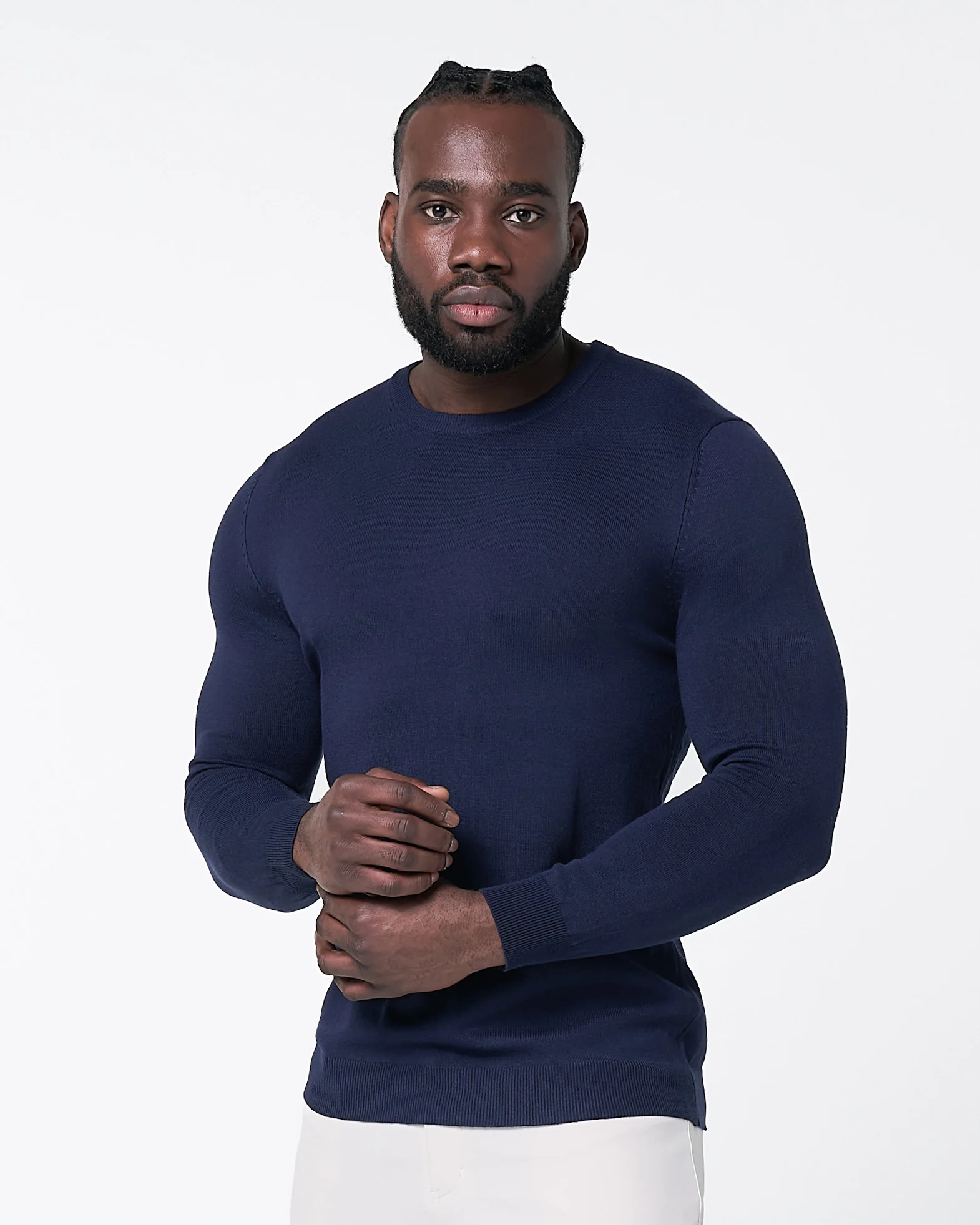 Mid-Weight Wool Crewneck - Navy - Image 3