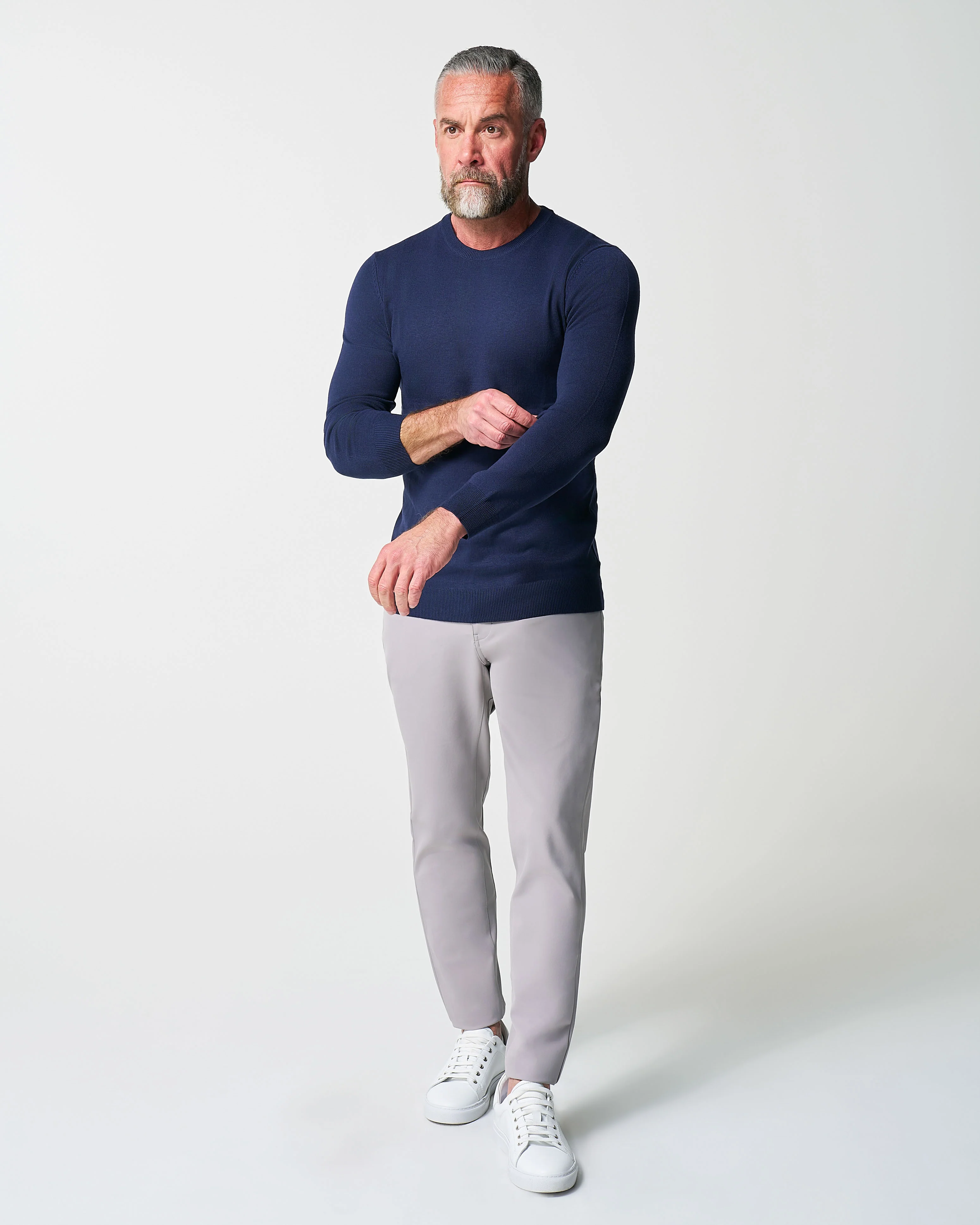 Mid-Weight Wool Crewneck - Navy - Image 5