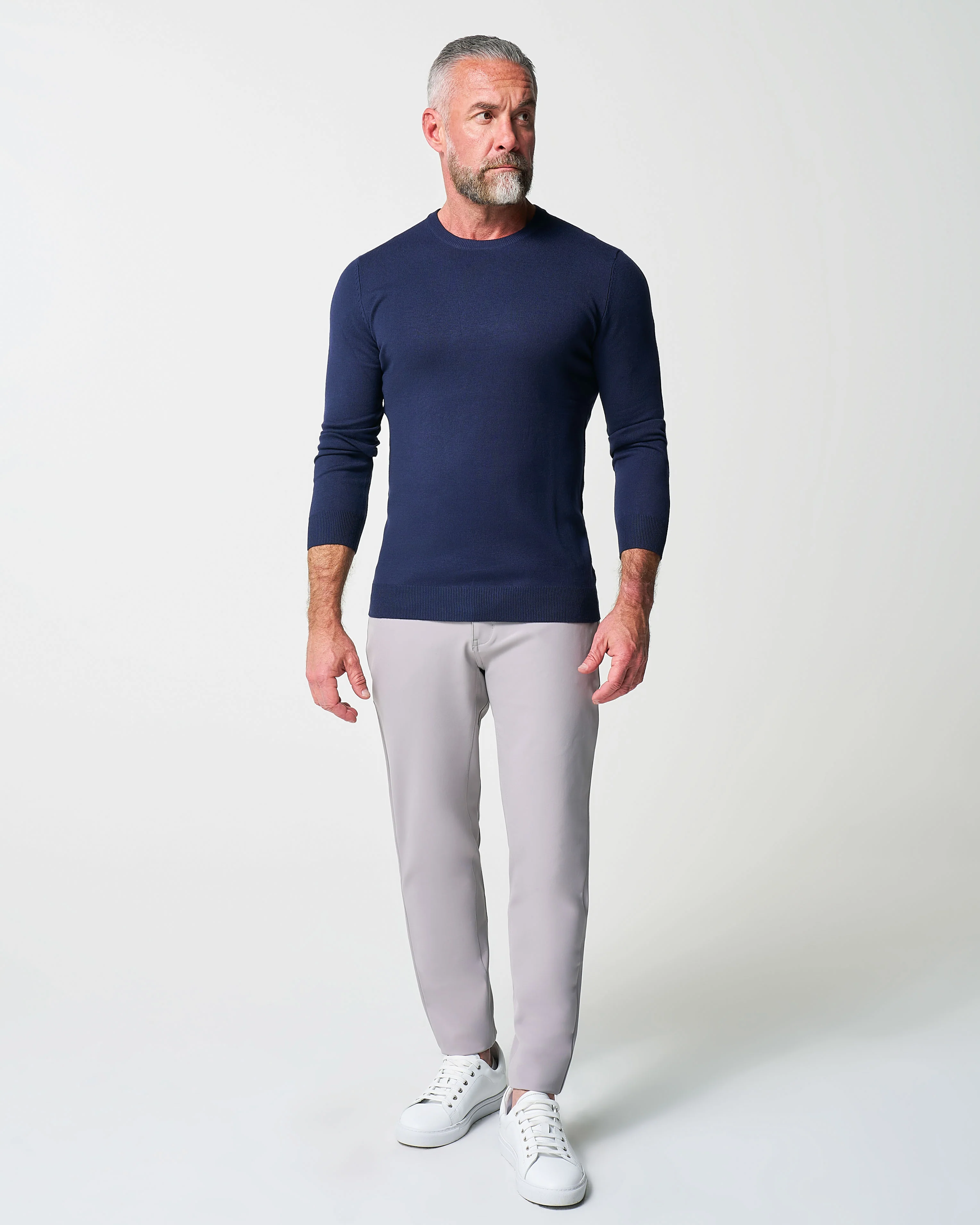 Mid-Weight Wool Crewneck - Navy - Image 6