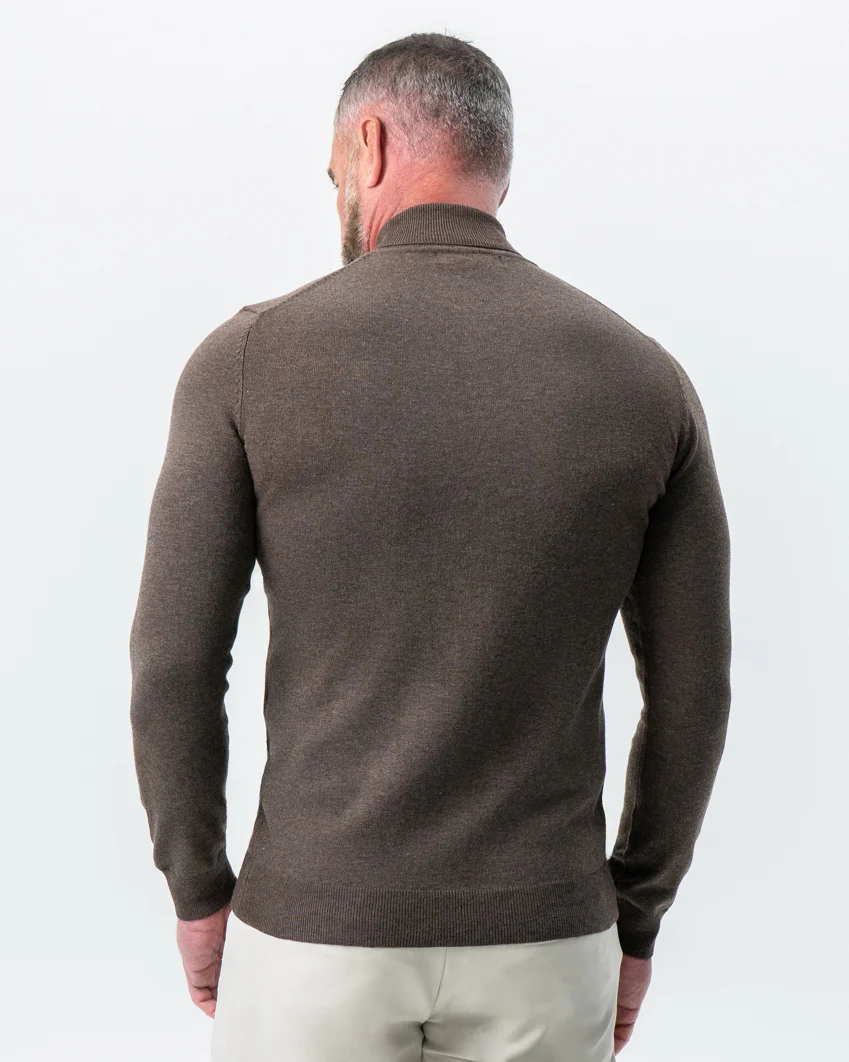 Mid-Weight Wool Turtleneck - Brown - Image 4