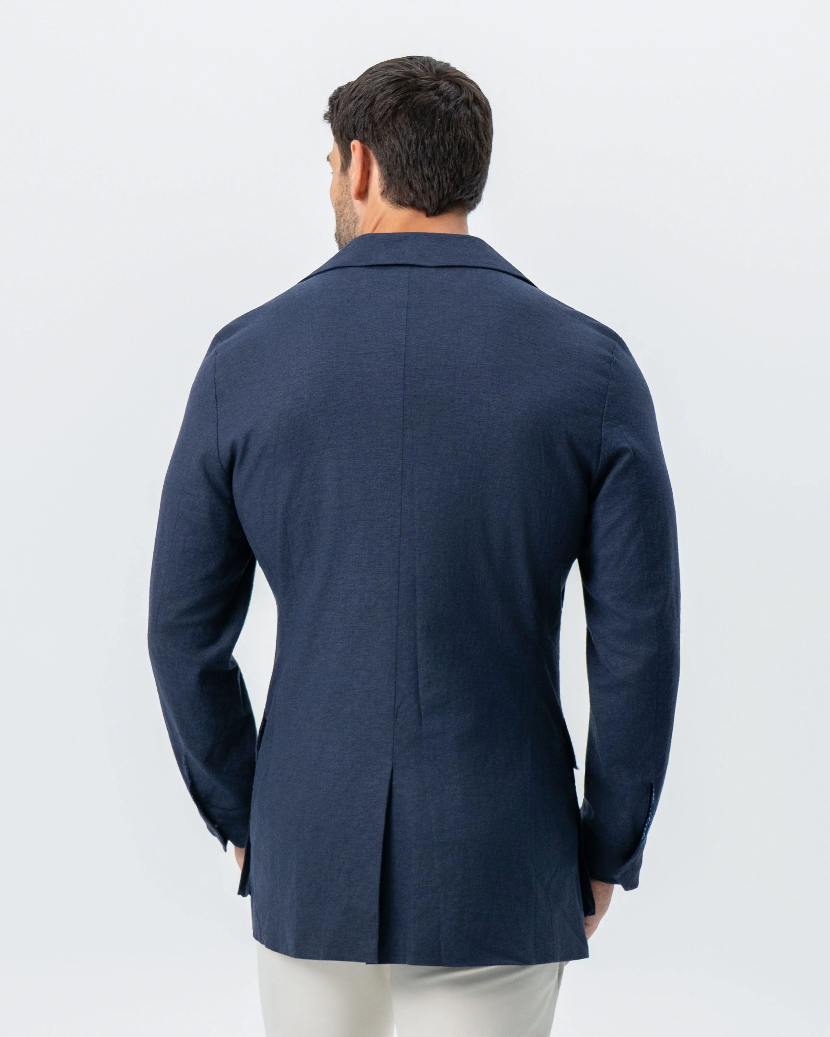 Stretch Linen Field Jacket - Navy - Image 3