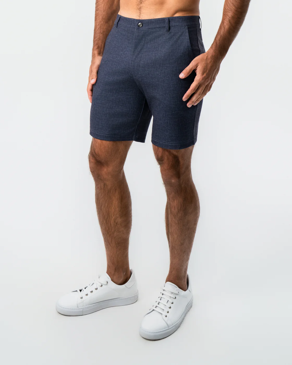 Brushed Athletic Fit Short - Textured Navy - Image 4
