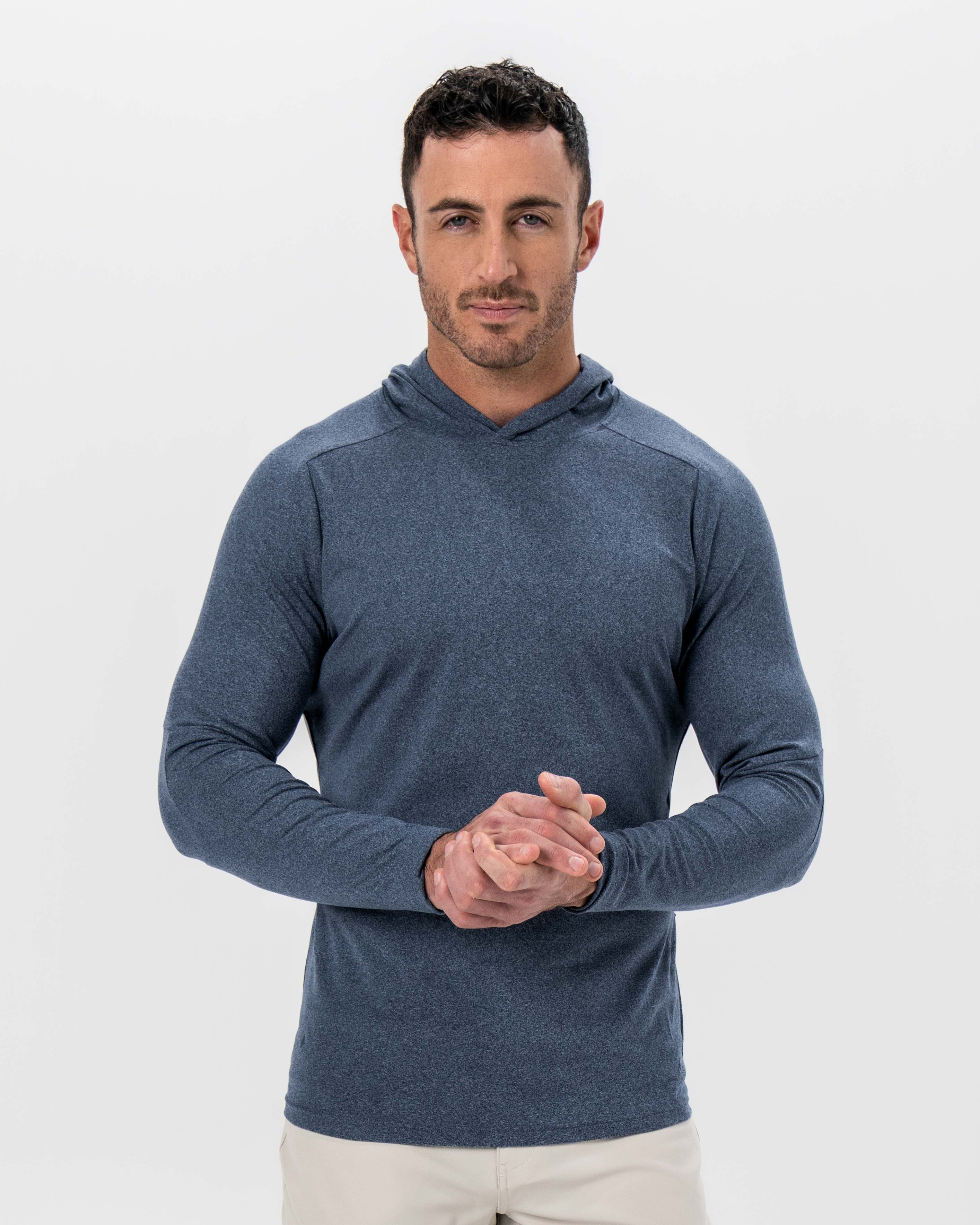 Brushed Hoodie - Heathered Navy - Image 3