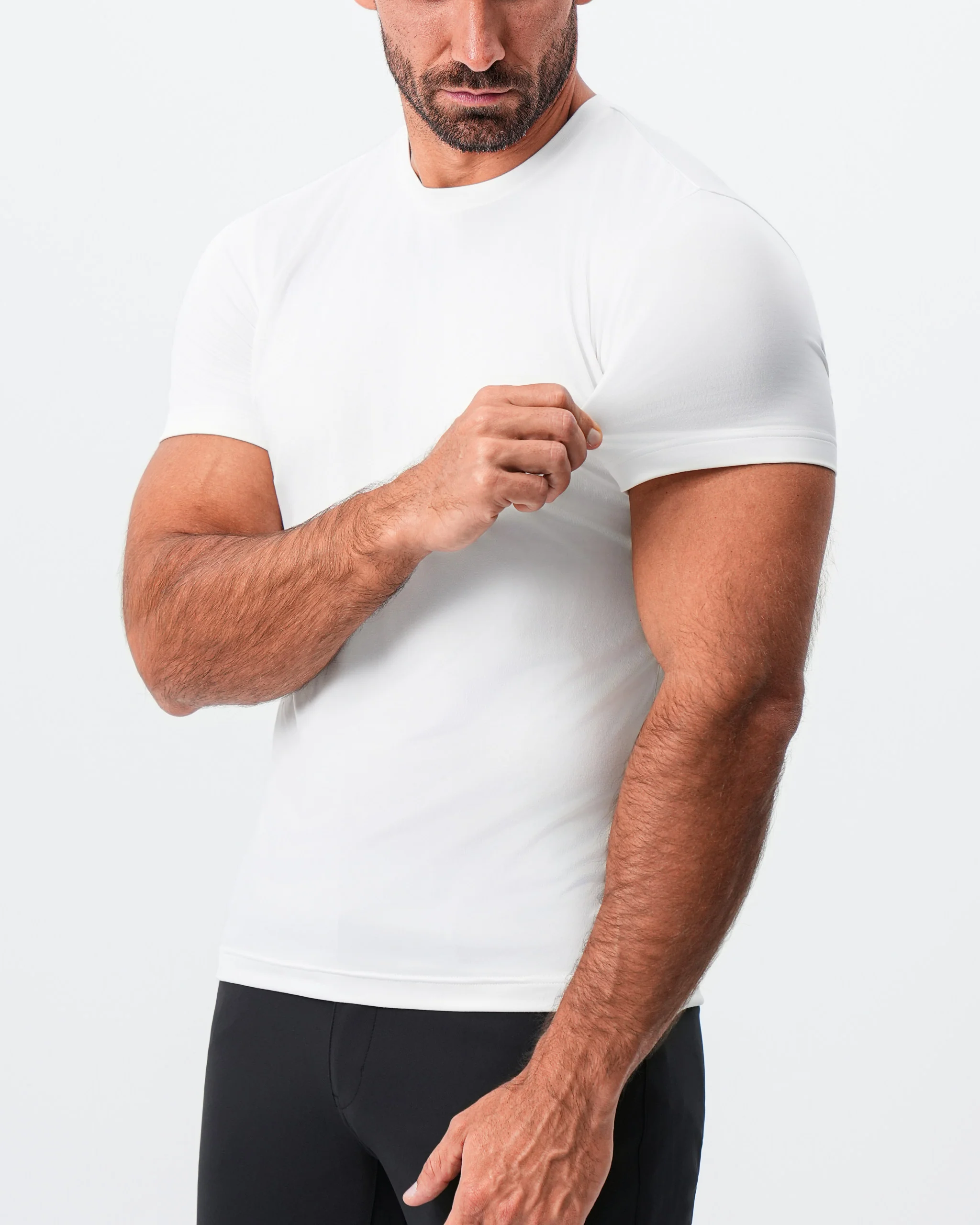 Brushed Mid-Weight Short Sleeve Crewneck - White - Image 2