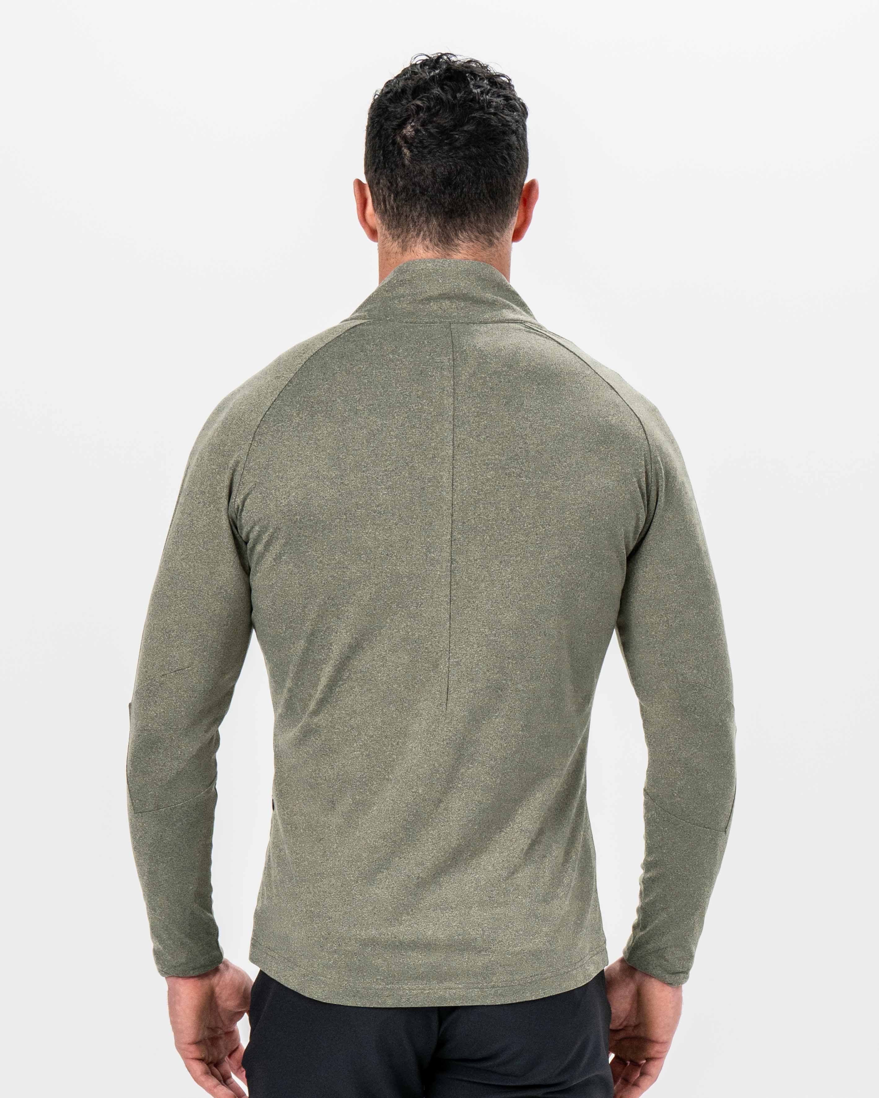 Brushed Quarter Zip - Heathered Olive - Image 5