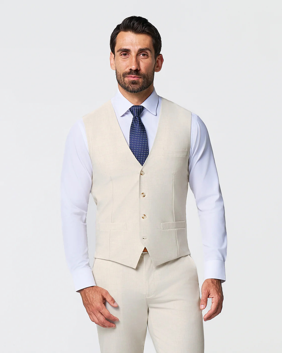 Athletic Fit Stretch Suit Vest - Lightweight Heathered Bamboo